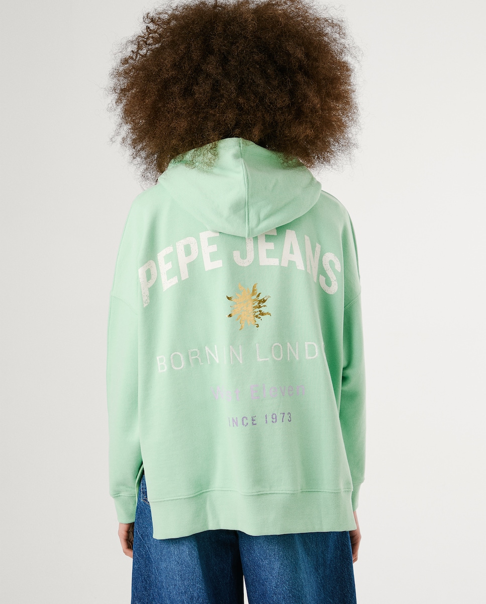 Sudadera de mujer con capucha y espalda estampada · Pepe Jeans