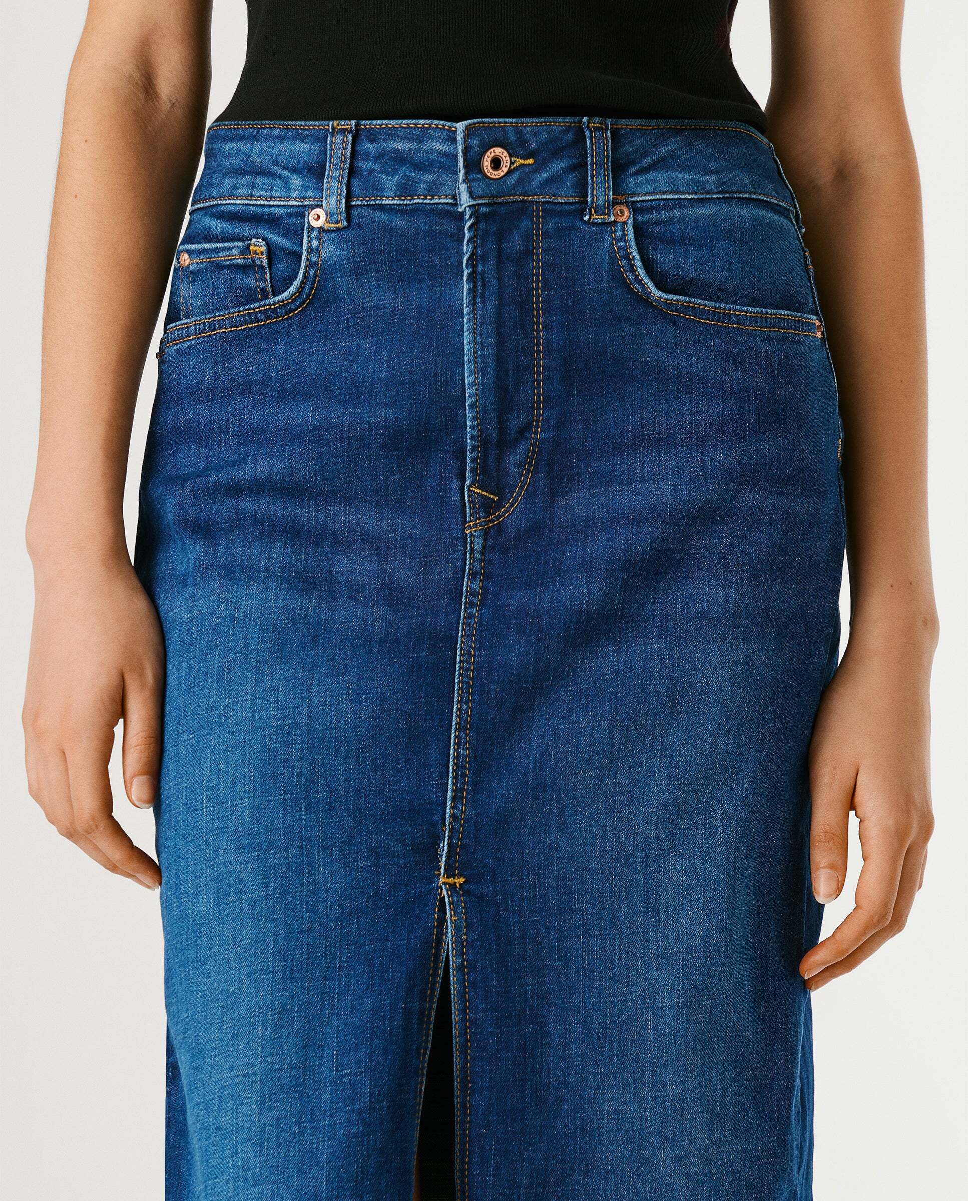 Falda vaquera de mujer midi fit slim - Pepe Jeans - Azul Azul-5
