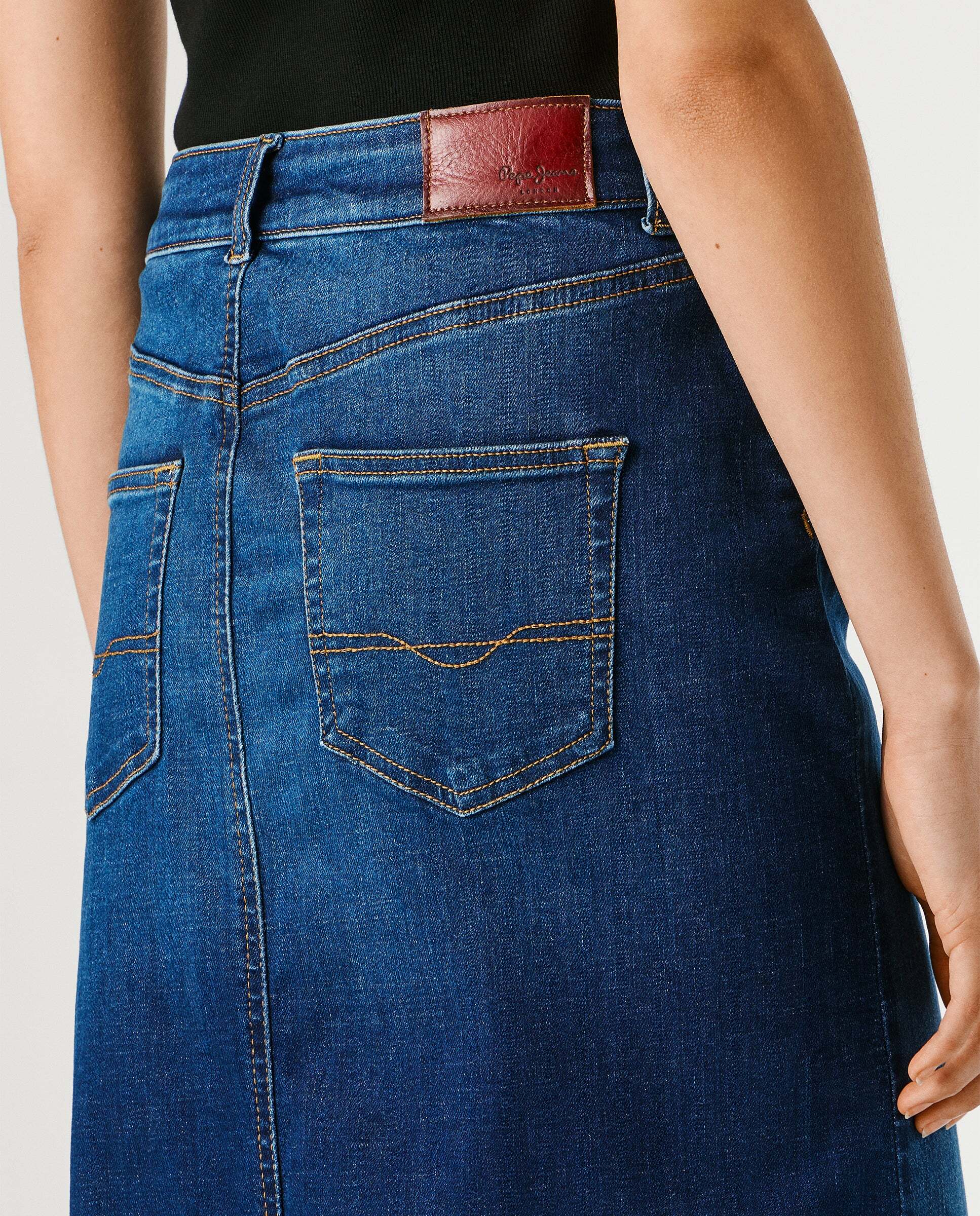 Falda vaquera de mujer midi fit slim - Pepe Jeans - Azul Azul-6
