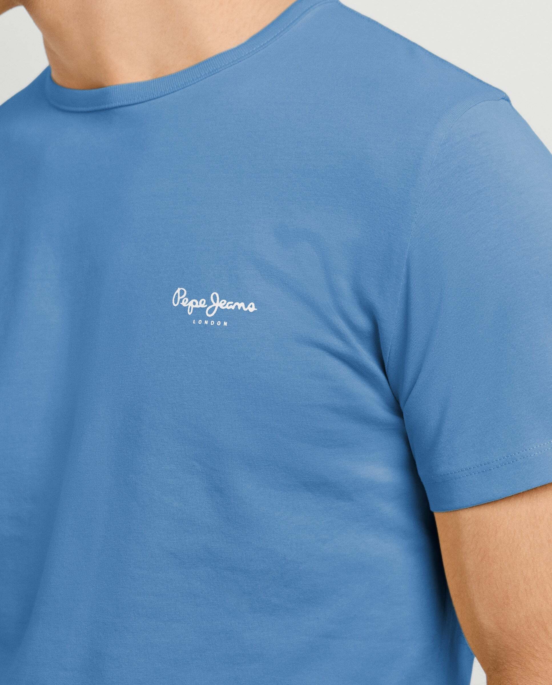 Camiseta de hombre ajustada con logotipo - Pepe Jeans - Azul claro Azul claro-4