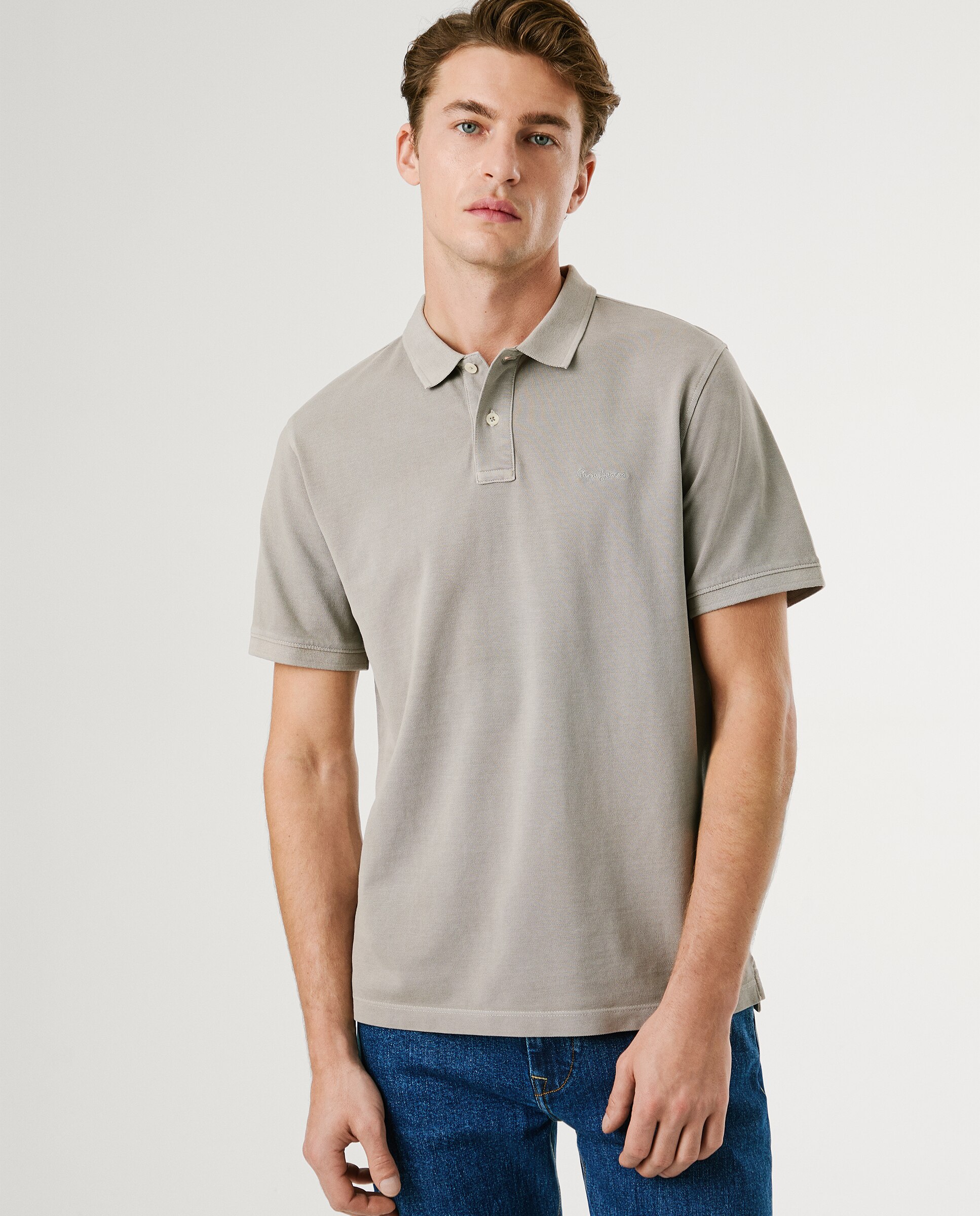 Polo piqué de hombre manga corta fit slim