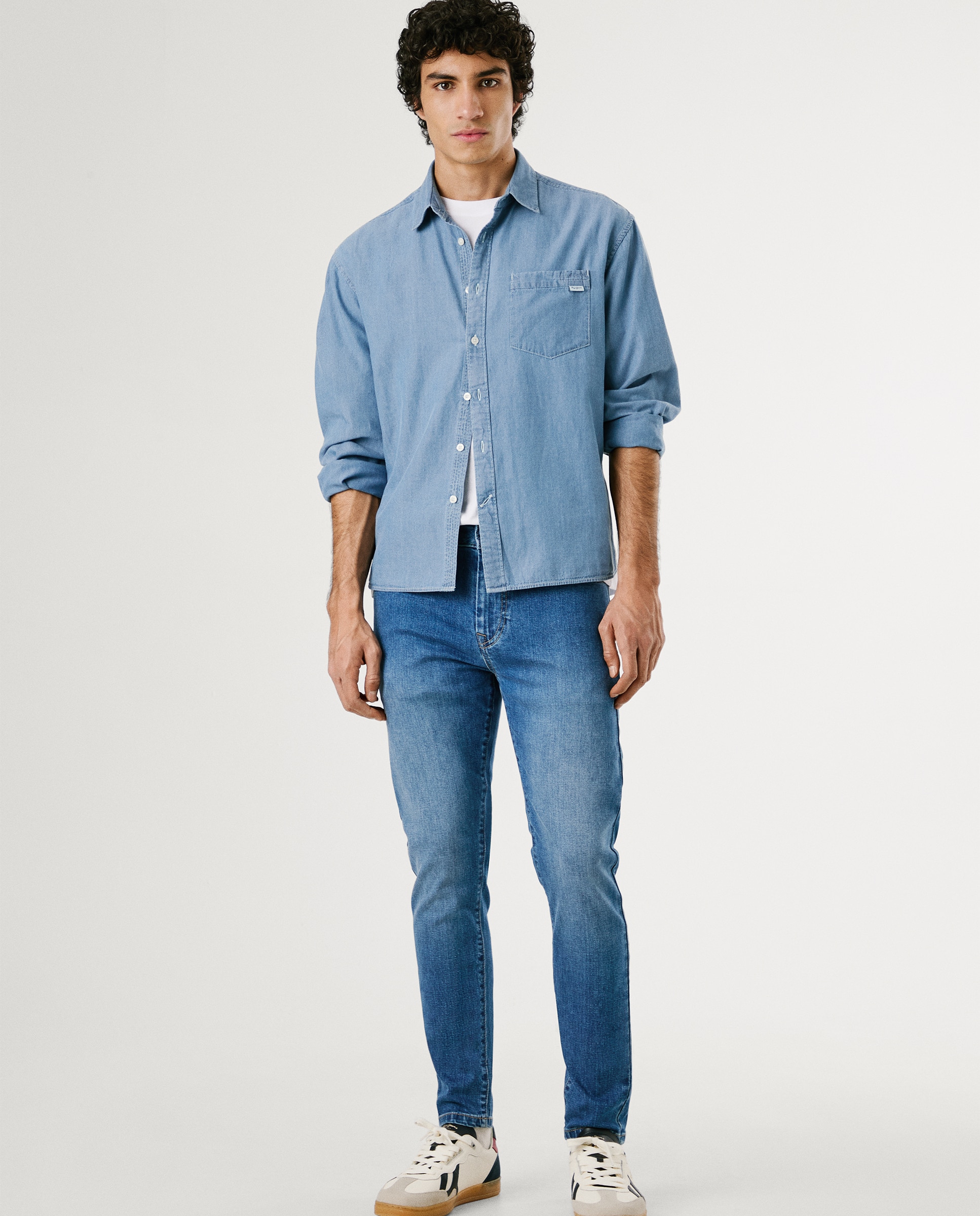 Imagen 0 de Vaquero de hombre Finsbury fit skinny con efecto desgastado Azul