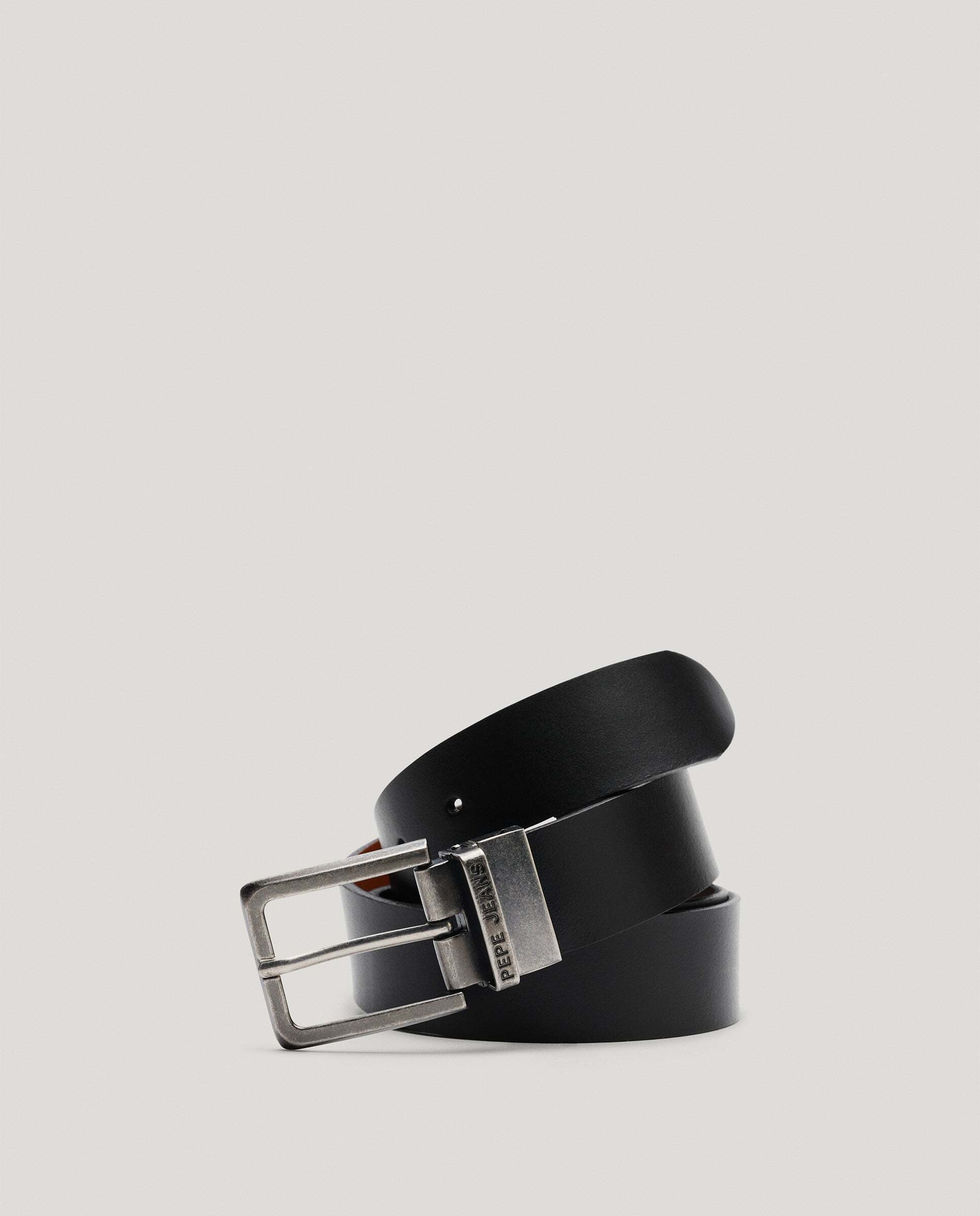 Imagen 0 de Cinturón de hombre de piel reversible Negro