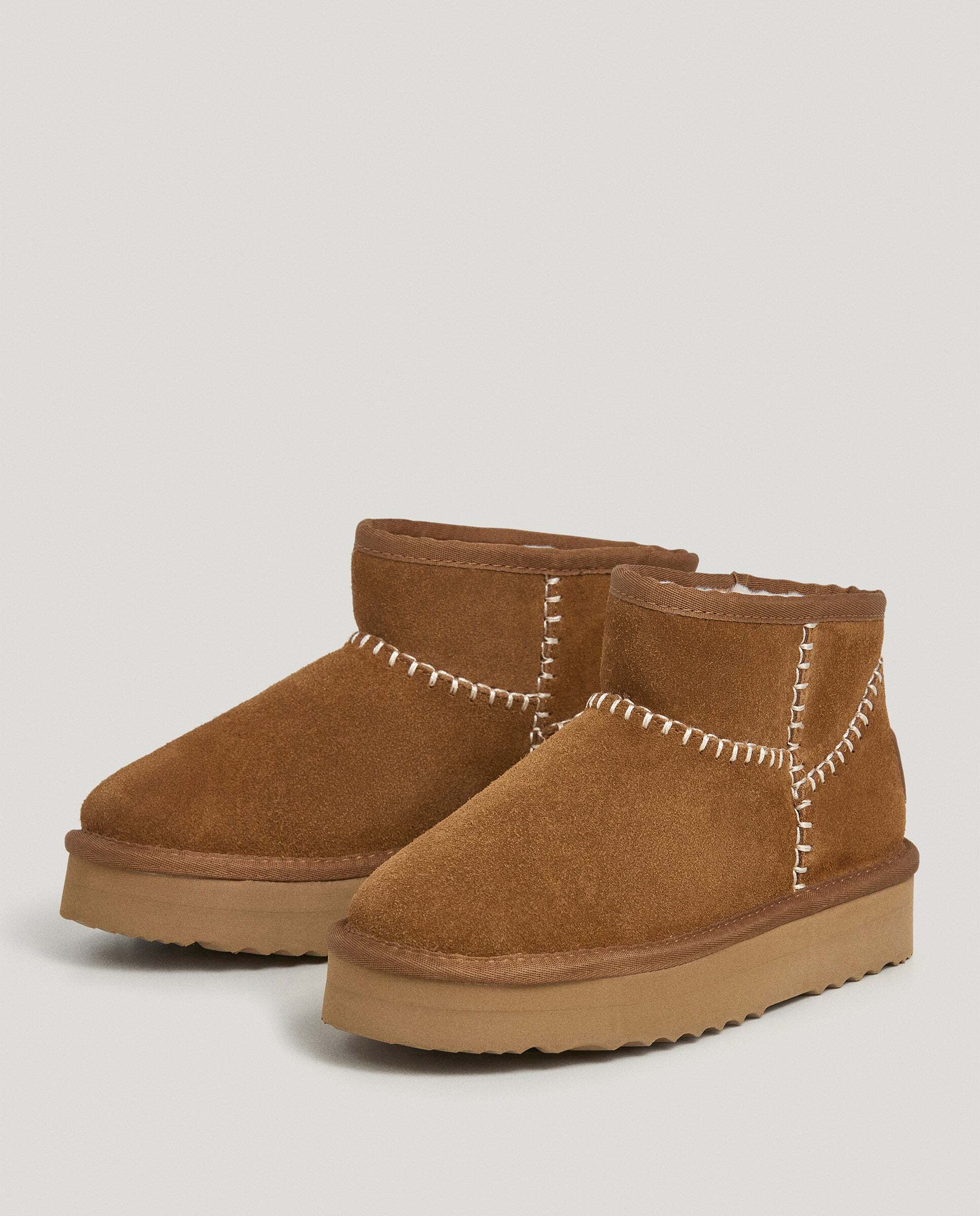 Botines con pelo de mujer de ante - Pepe Jeans - Marrón Marrón-4