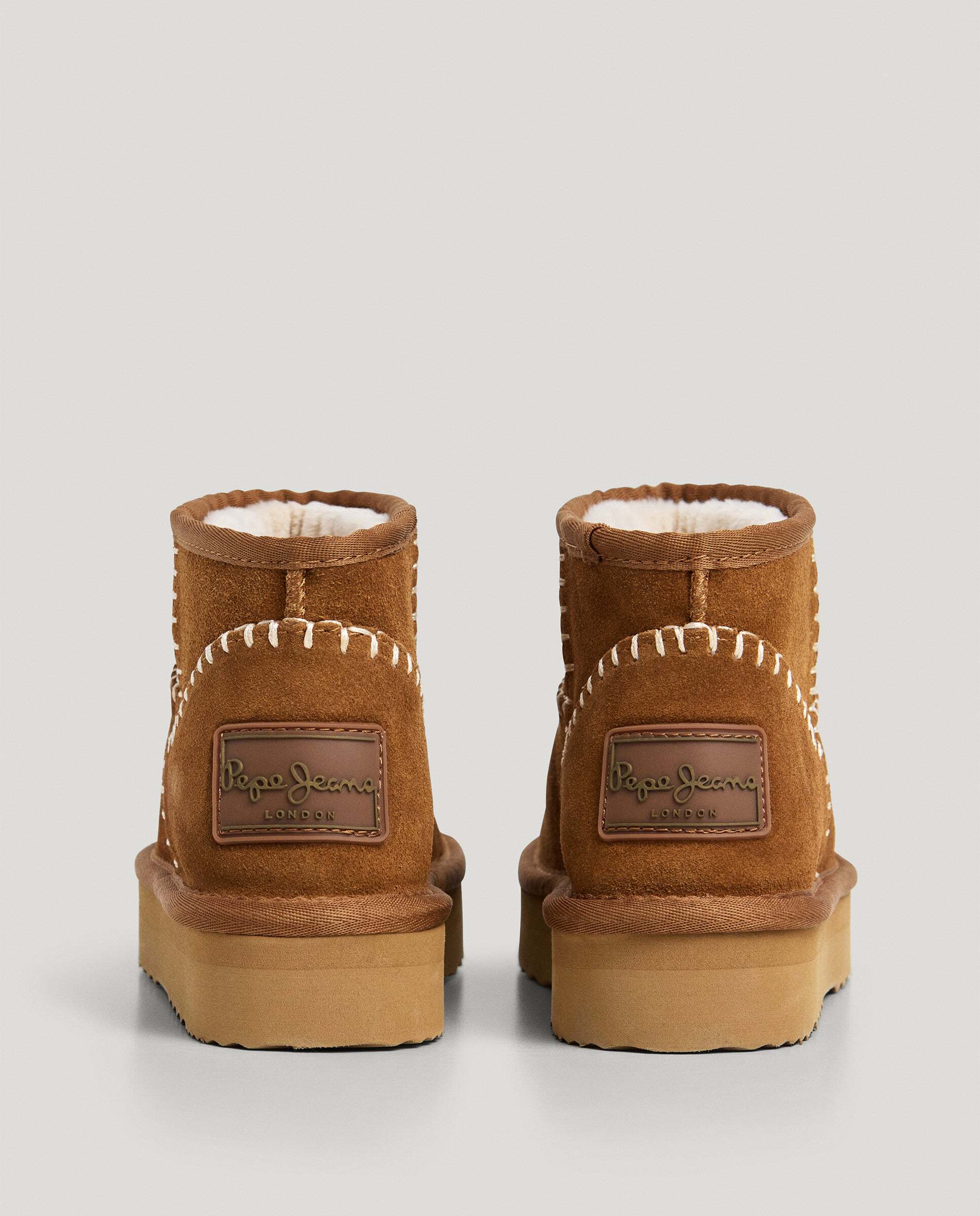 Botines con pelo de mujer de ante - Pepe Jeans - Marrón Marrón-5