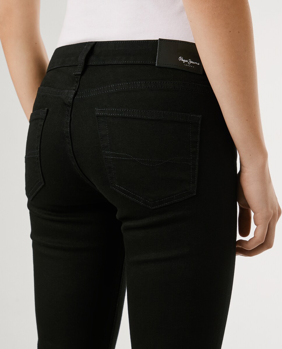 Vaquero recto de mujer tiro bajo en tejido elástico · Pepe Jeans