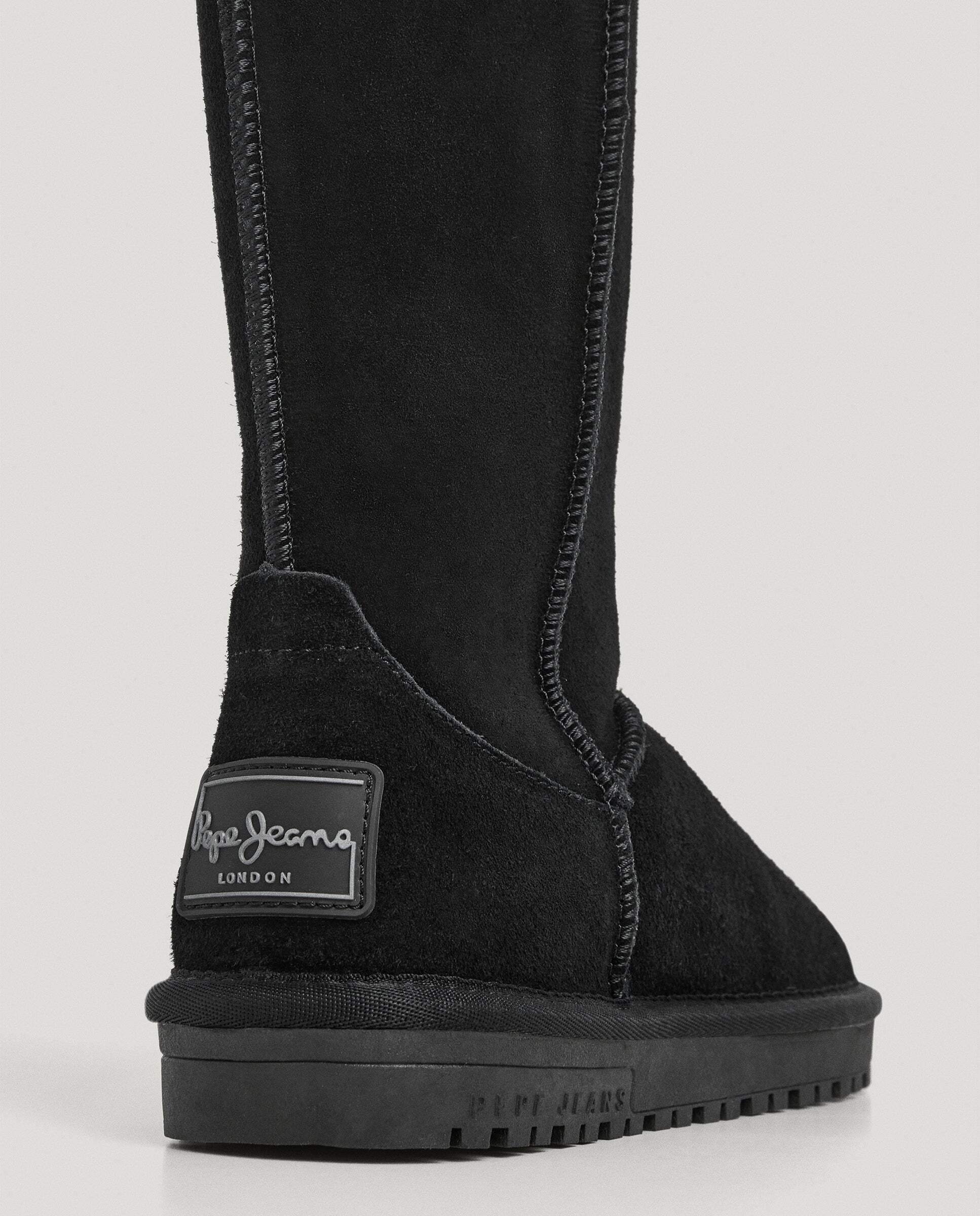 Bota con pelo de mujer de ante - Pepe Jeans - Negro Negro-4