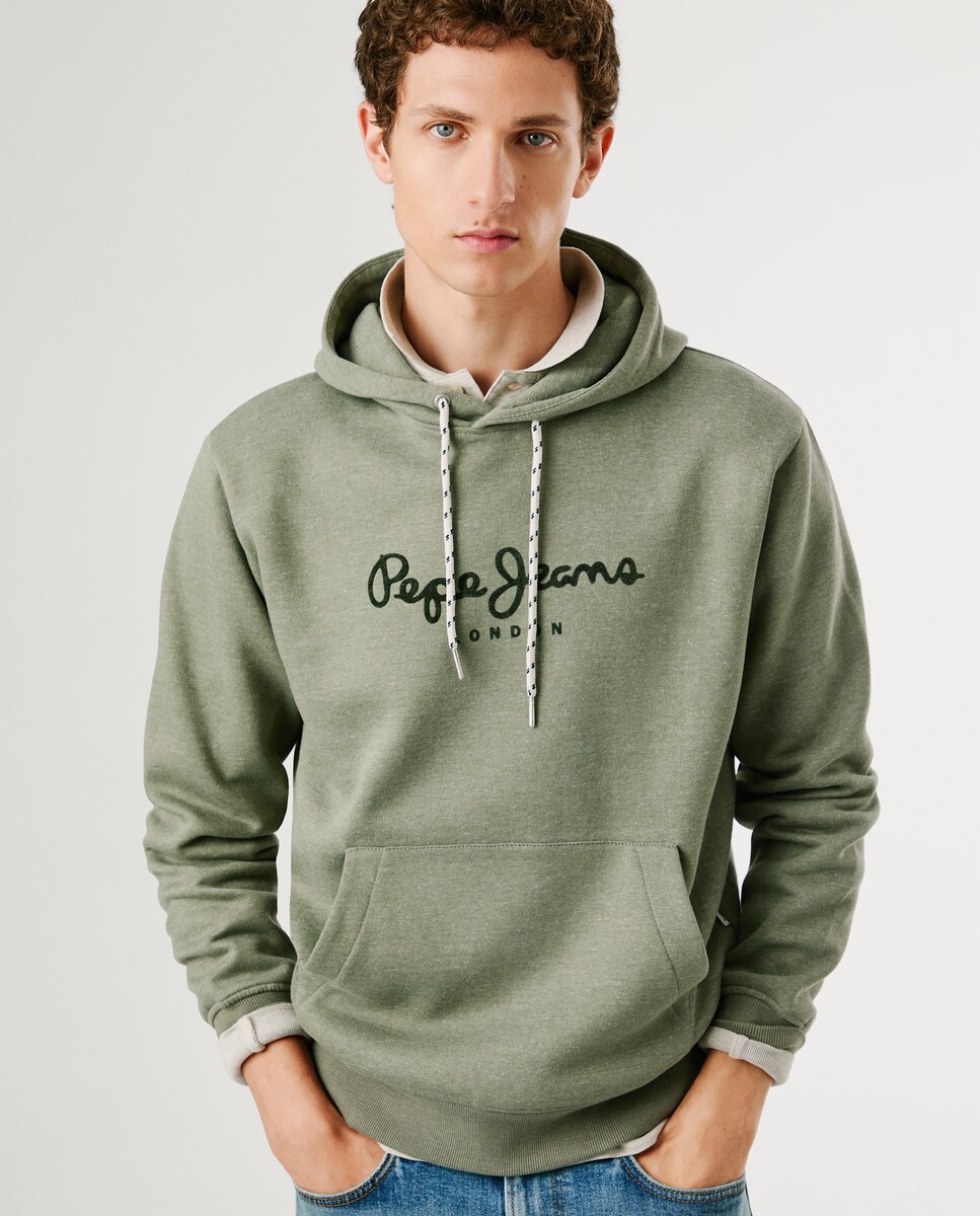 Sudadera de hombre con capucha ajustable y logo estampado · Pepe