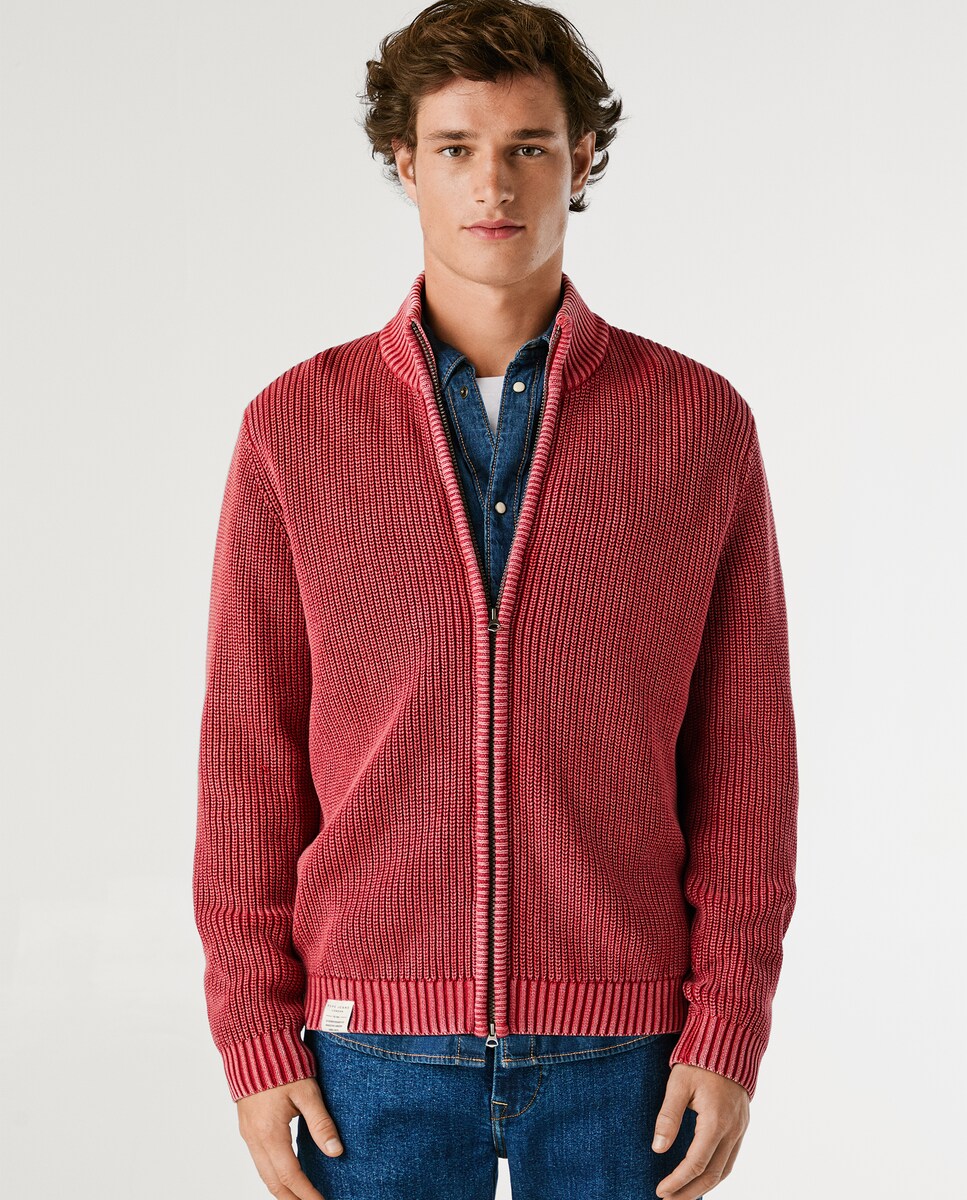 Cárdigan de hombre con cuello alto y cierre de cremallera · Pepe