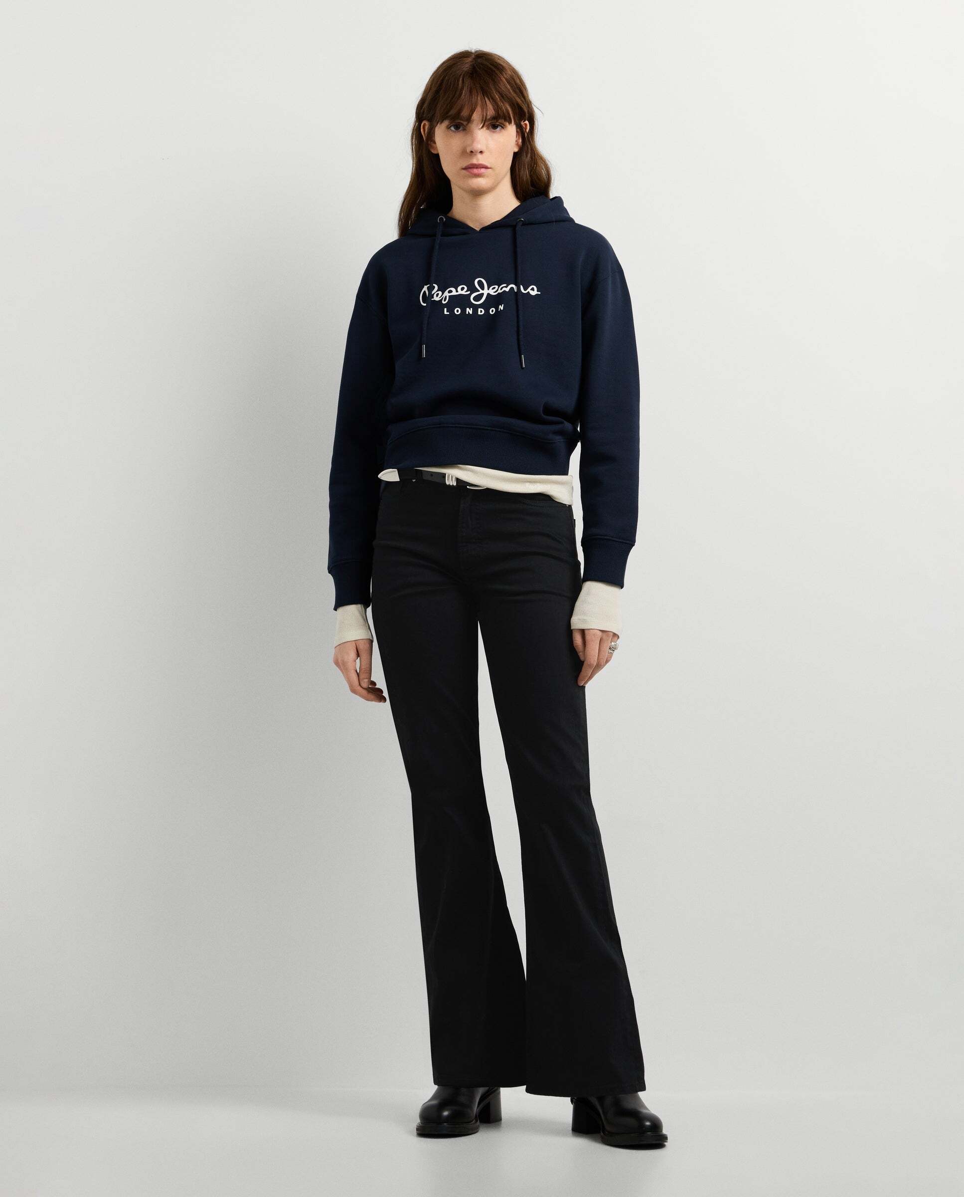 Sudadera con capucha de mujer con logo - Pepe Jeans - Azul Azul-4