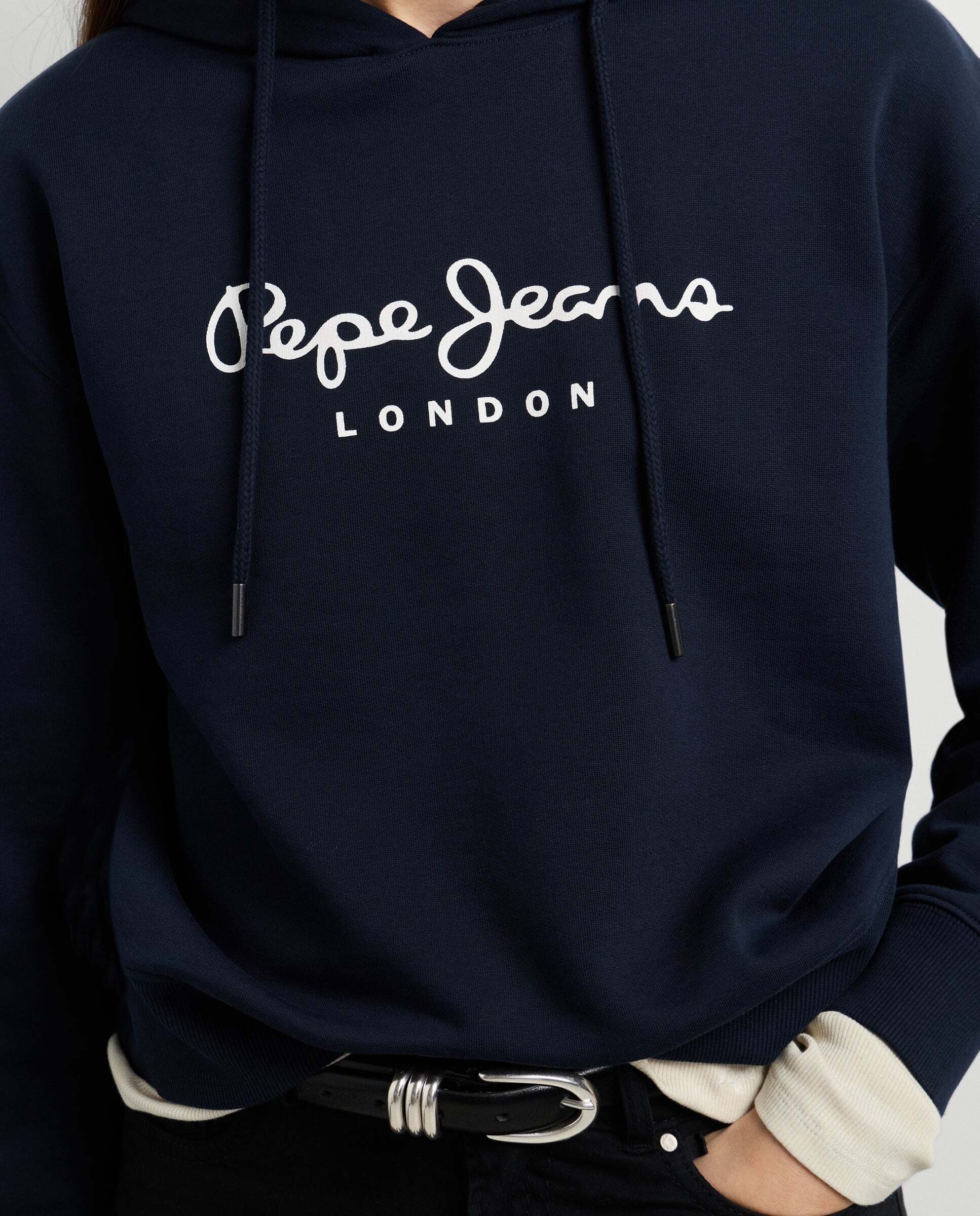 Sudadera con capucha de mujer con logo - Pepe Jeans - Azul Azul-6