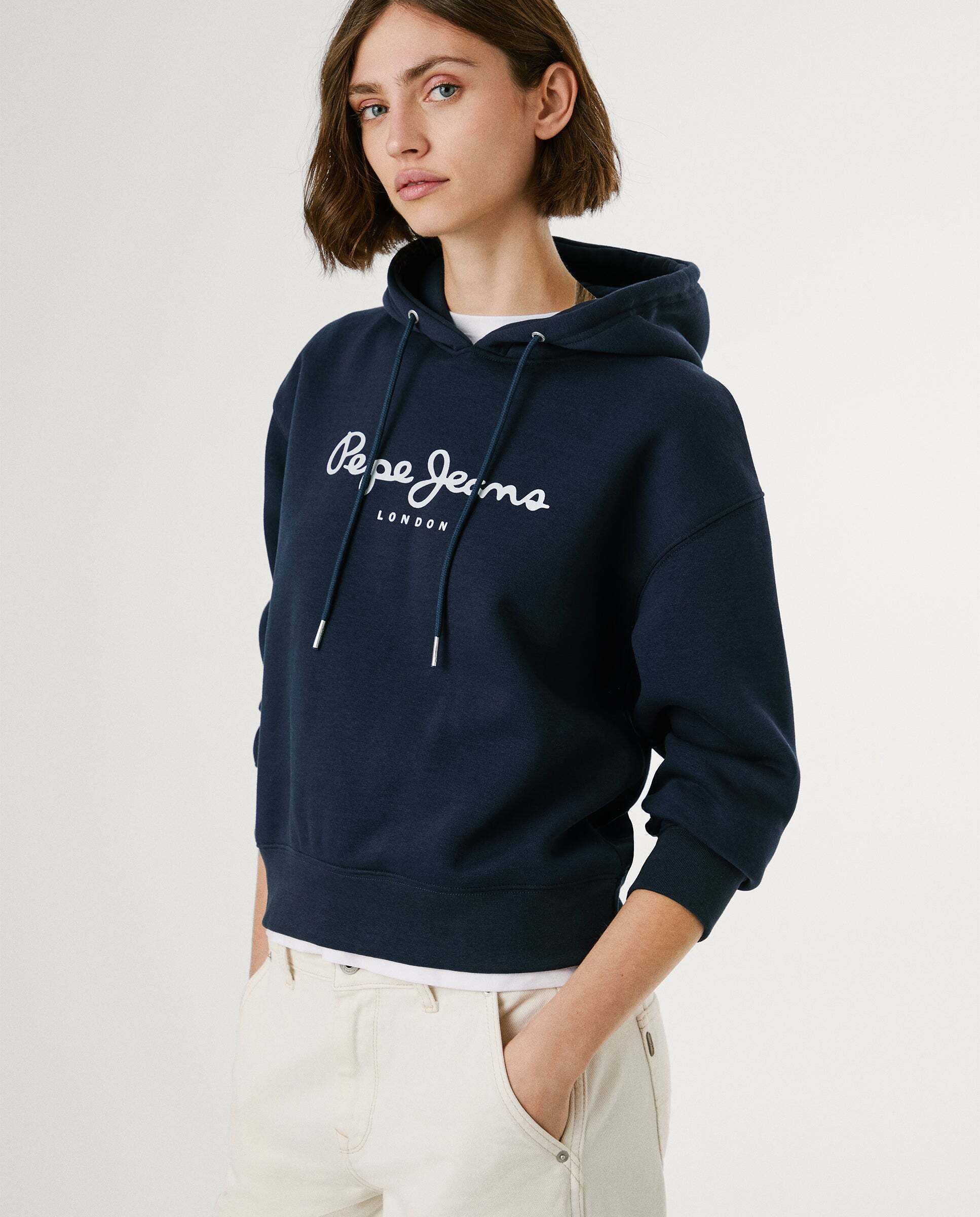 Sudadera con capucha de mujer con logo - Pepe Jeans - Azul Azul-7