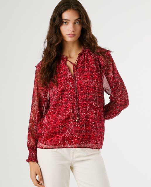 Imagen 0 de Blusa de mujer en chifón con estampado paisley
