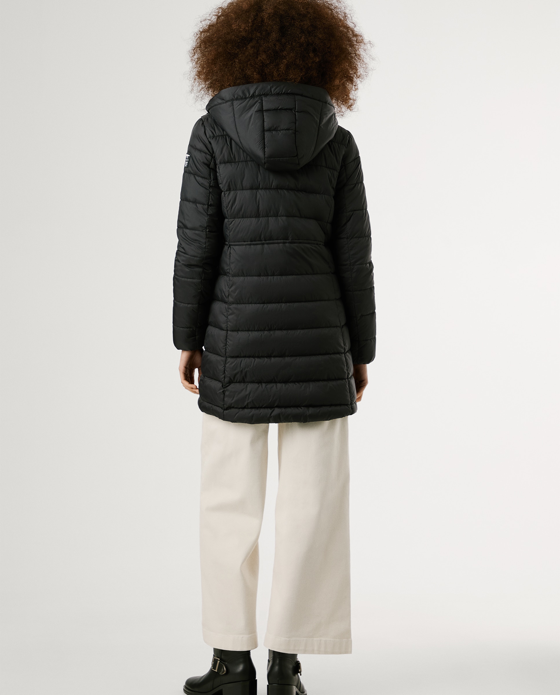 Plumífero largo de mujer impermeable con capucha - Pepe Jeans - Azul marino Negro-3