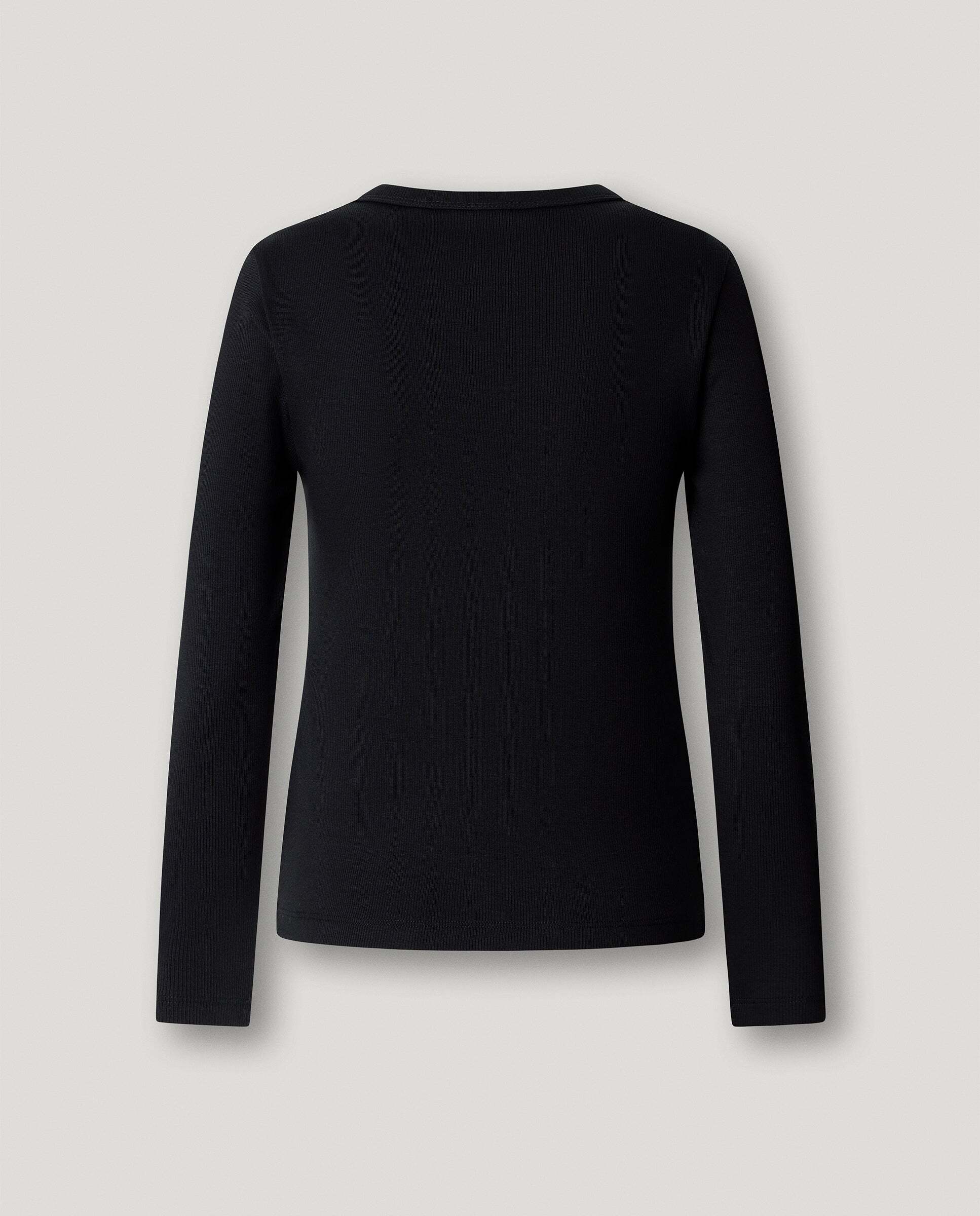 Camiseta canalé manga larga logo bordado - Pepe Jeans - Negro Negro-5