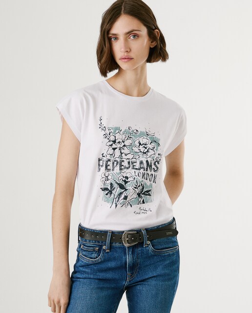 Imagen 0 de Camiseta de mujer manga corta con gráfico estampado