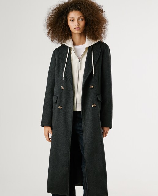 Imagen 0 de Abrigo de paño de mujer con cierre cruzado