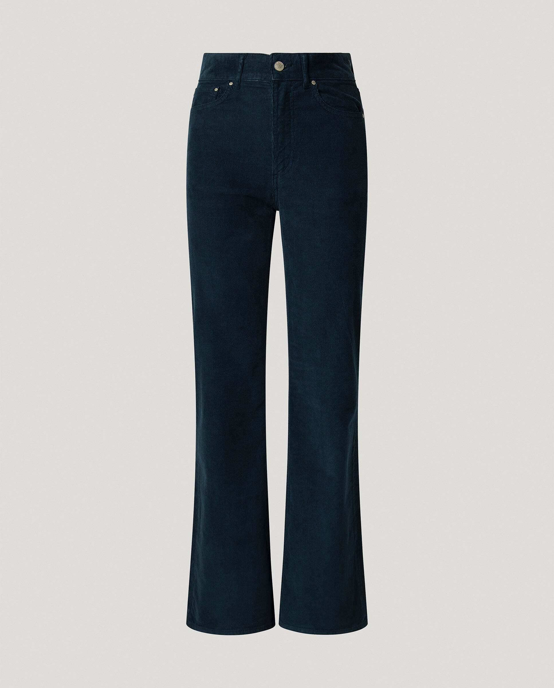 Willa - Pepe Jeans - pantalon cinco bolsillos pana fit flare - Azul Azul-7