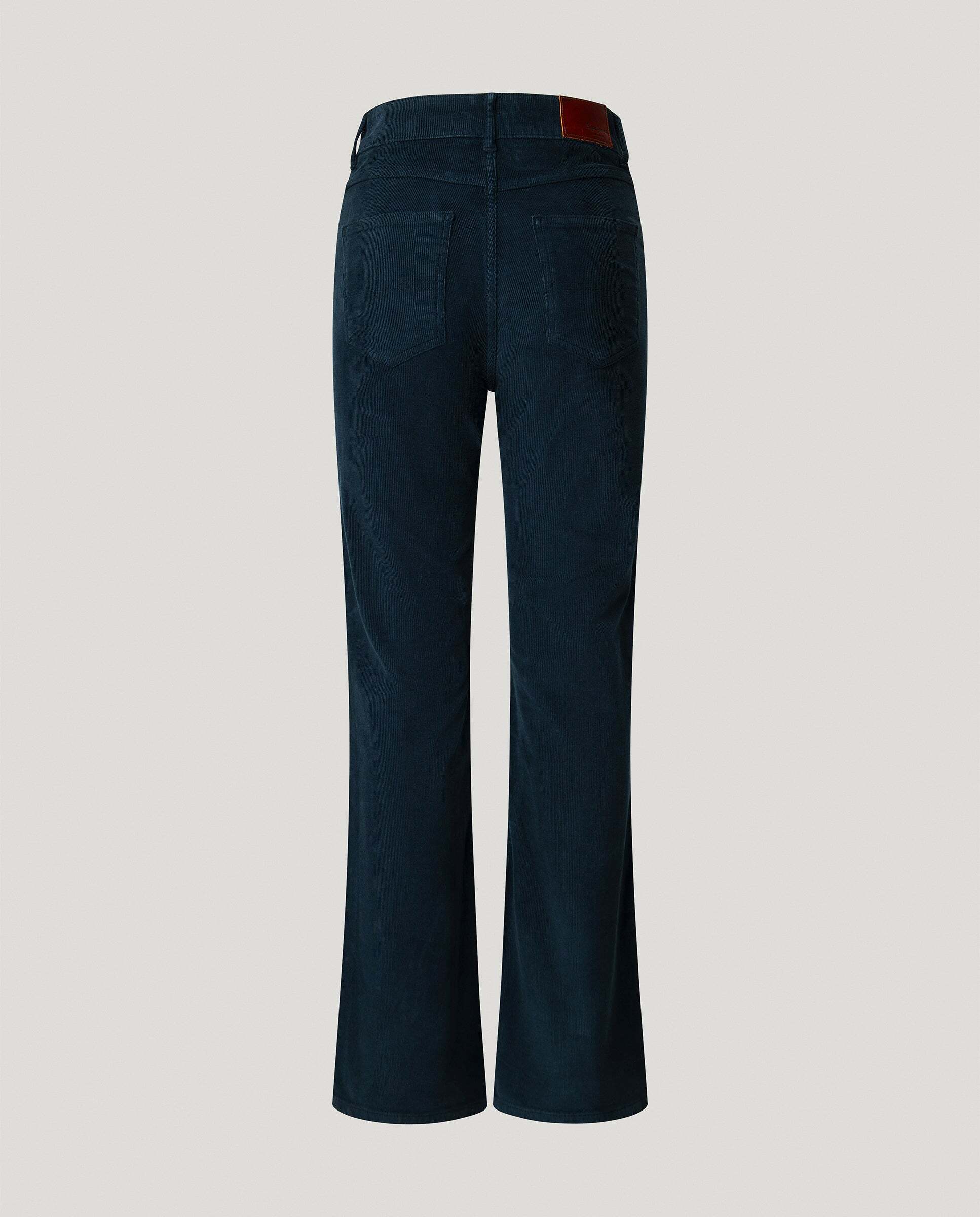 Willa - Pepe Jeans - pantalon cinco bolsillos pana fit flare - Azul Azul-8