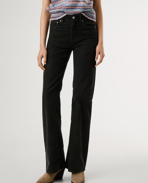 Imagen 0 de Pantalón campana de mujer estilo cinco bolsillos en pana