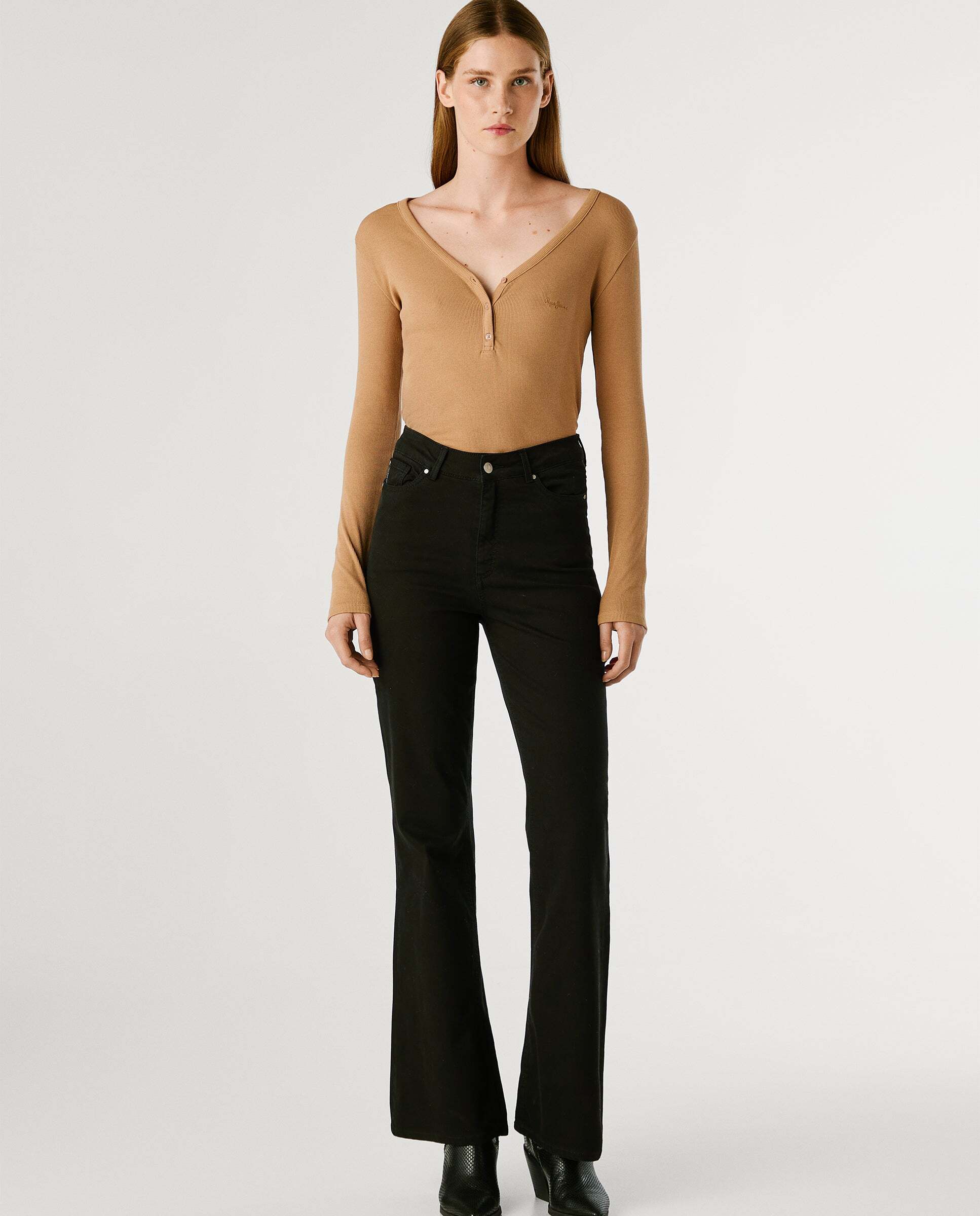 Willa - Pepe Jeans - pantalon cinco bolsillos fit flare - Negro Negro-1