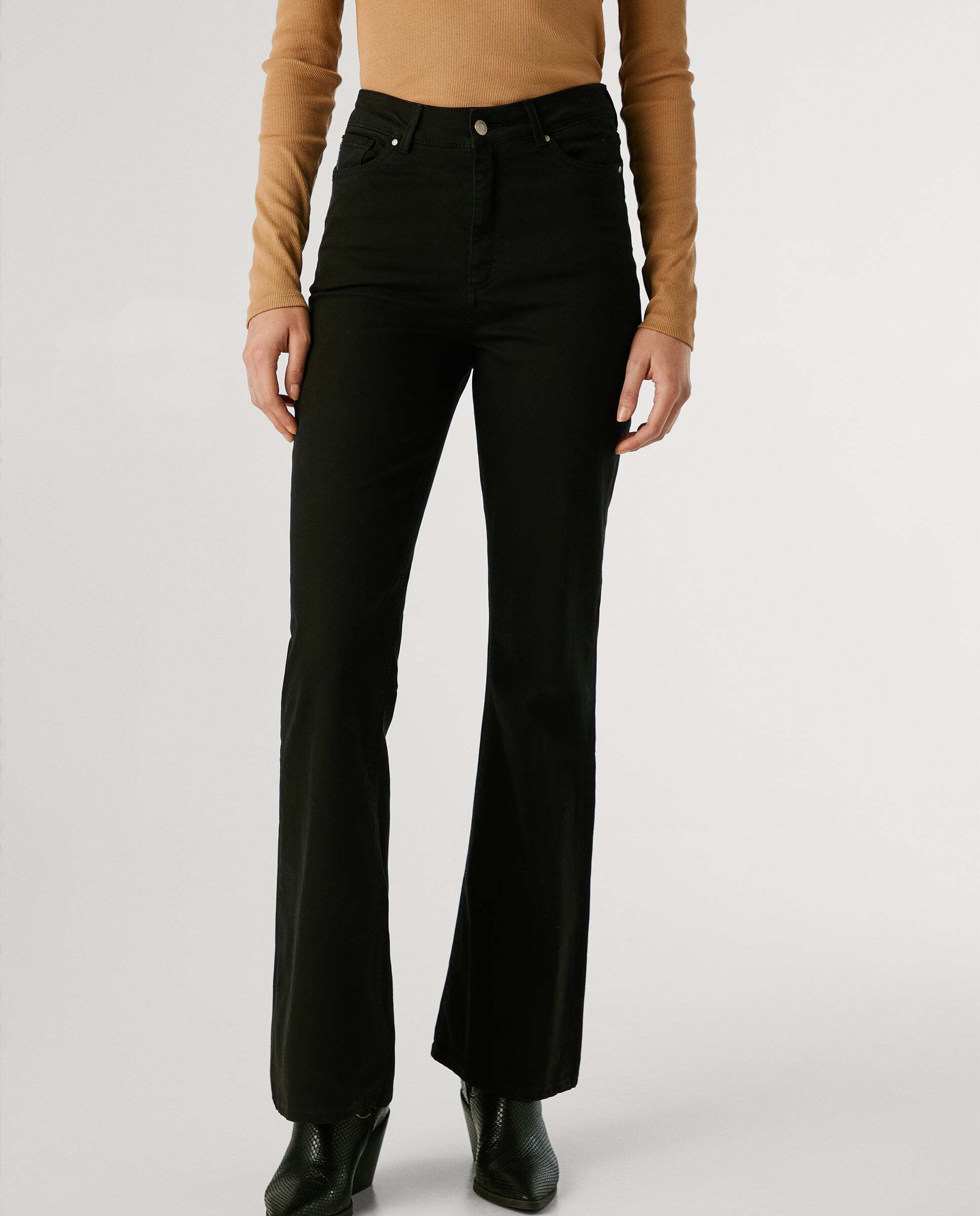 Willa - Pepe Jeans - pantalon cinco bolsillos fit flare - Negro Negro-2