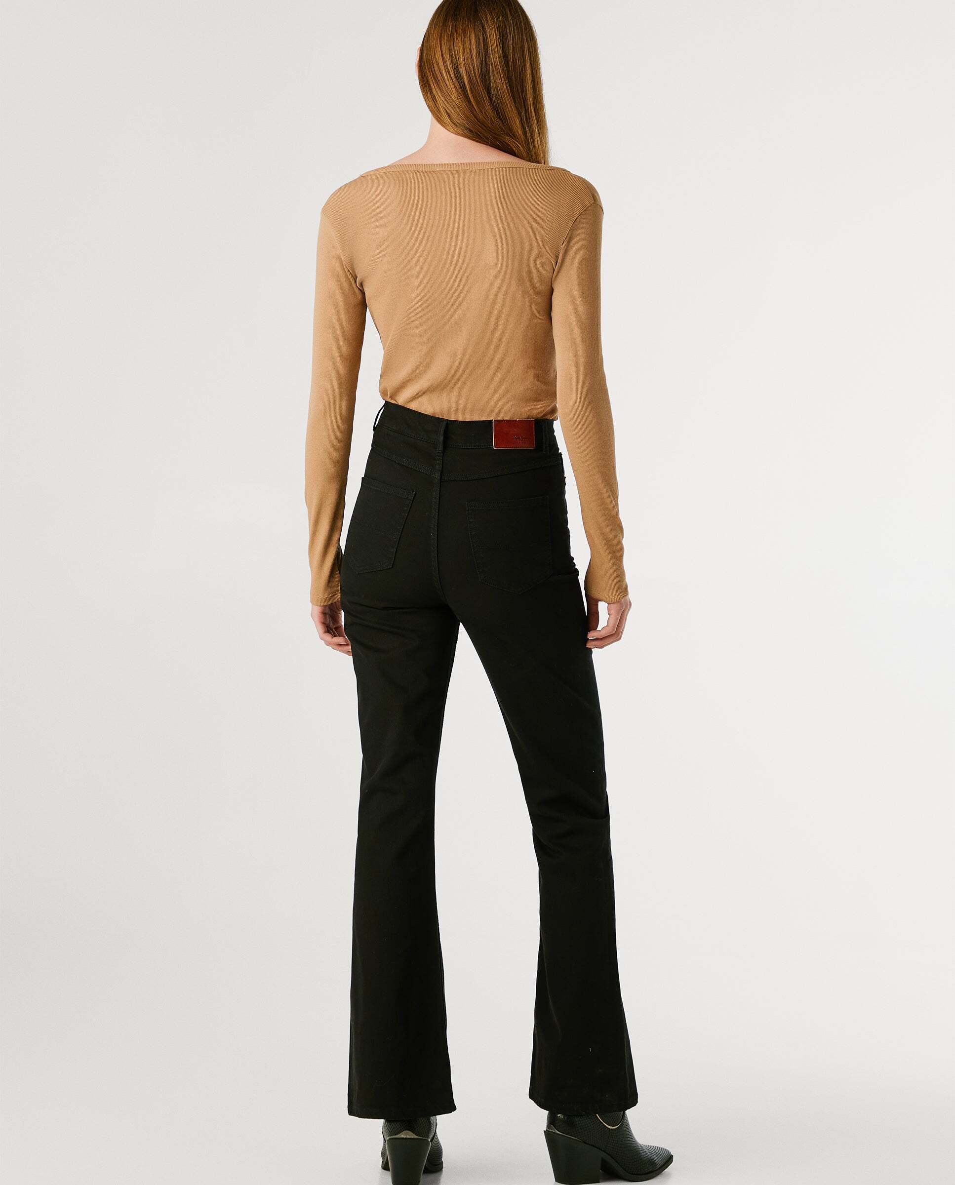 Willa - Pepe Jeans - pantalon cinco bolsillos fit flare - Negro Negro-4