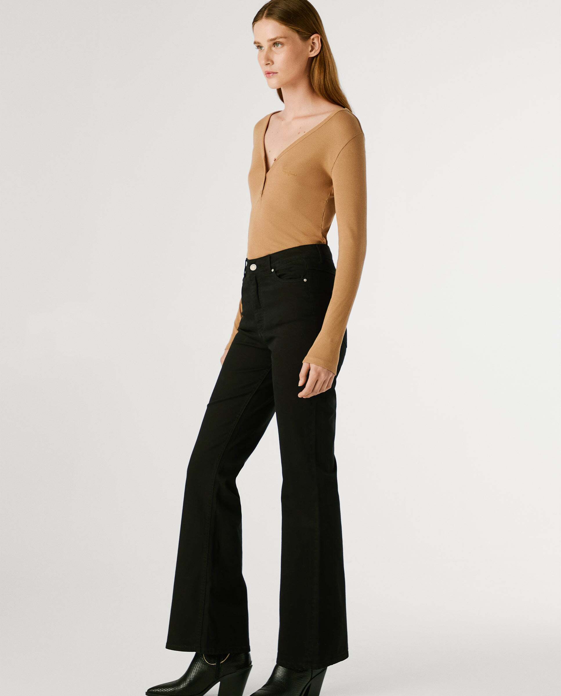 Willa - Pepe Jeans - pantalon cinco bolsillos fit flare - Negro Negro-7