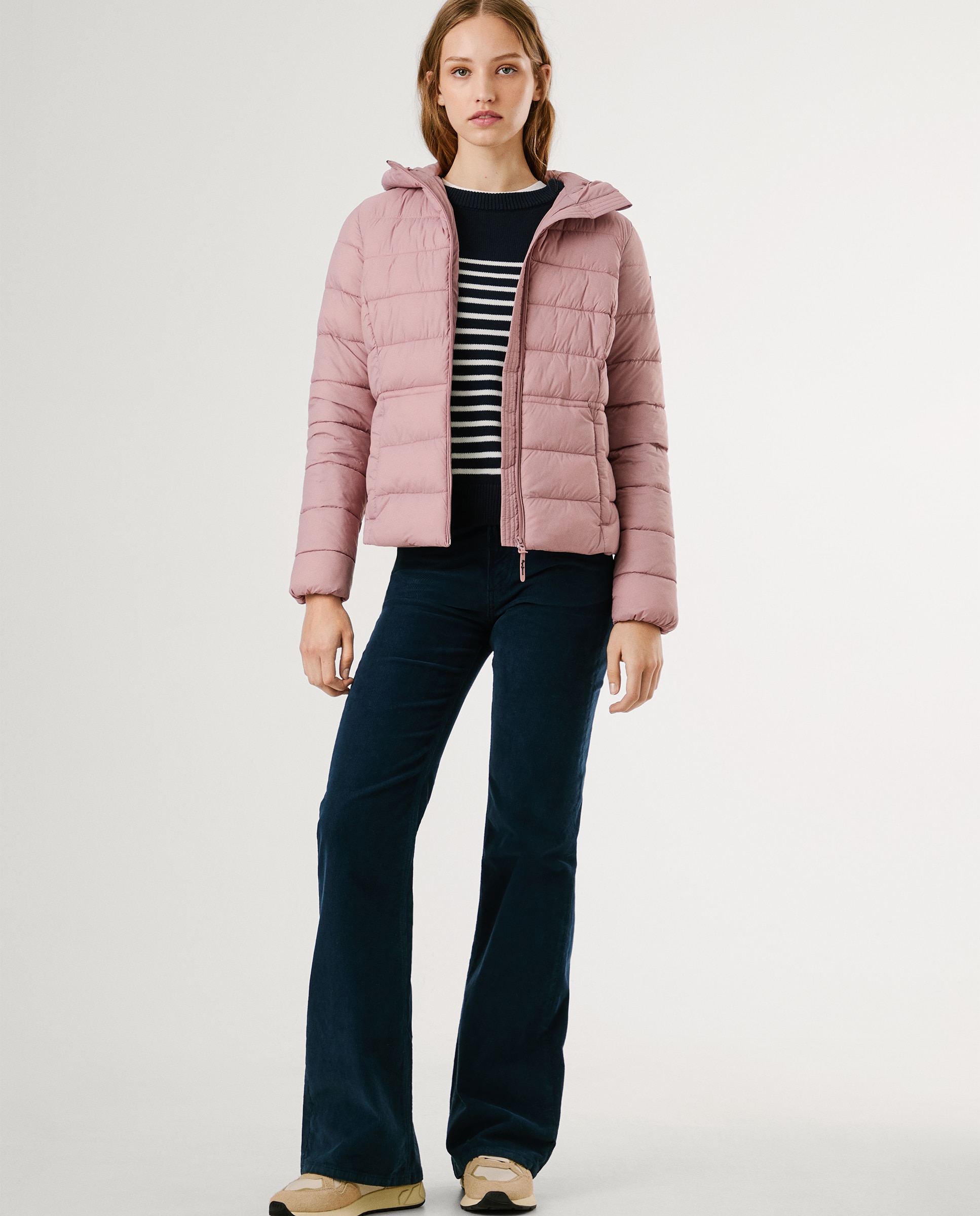 Plumífero de mujer impermeable con capucha - Pepe Jeans - Rosa Rosa-2