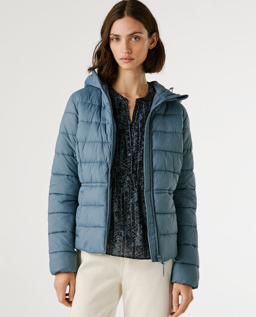 Plumífero de mujer impermeable con capucha