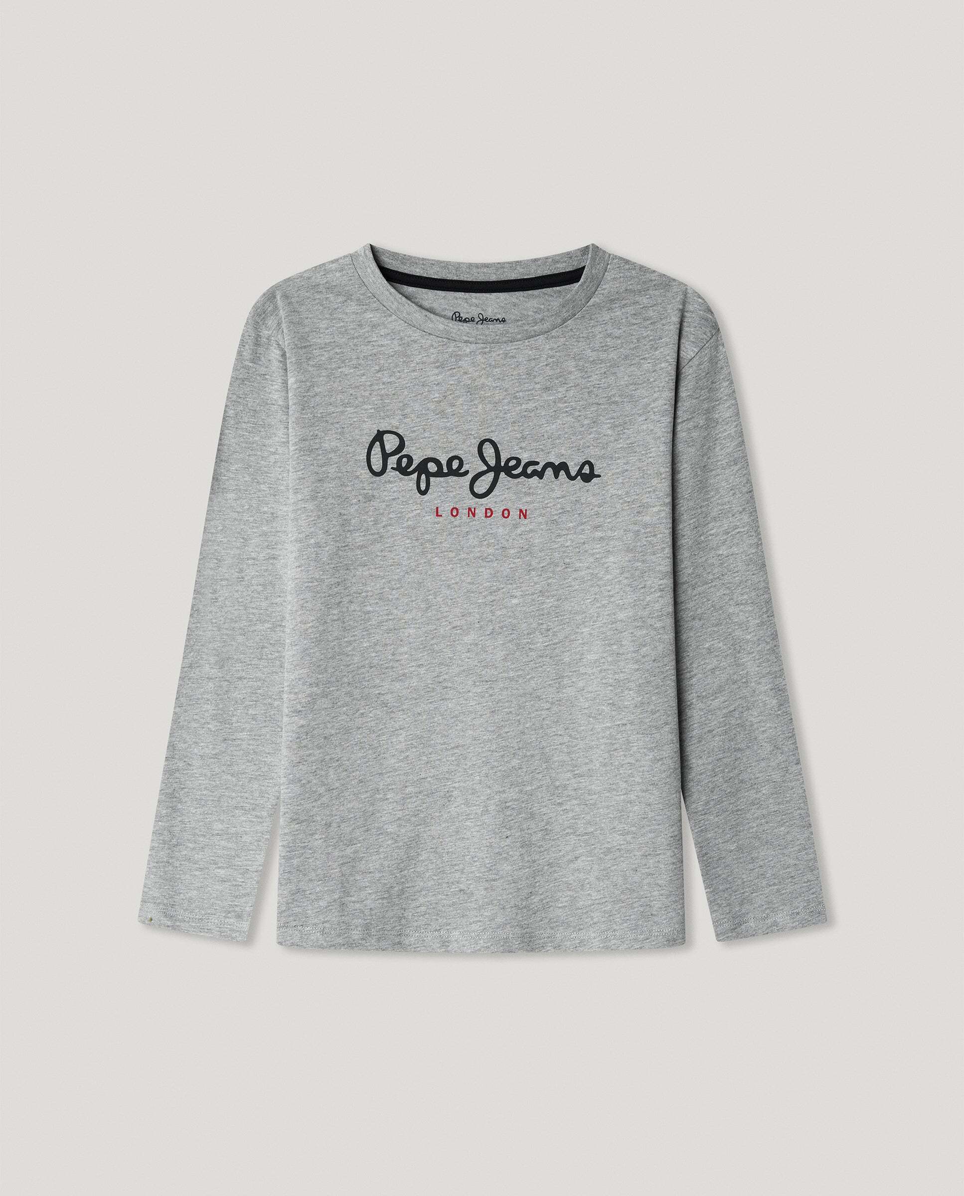 Camiseta de niño de manga larga New Herman - Pepe Jeans - Gris Gris-1