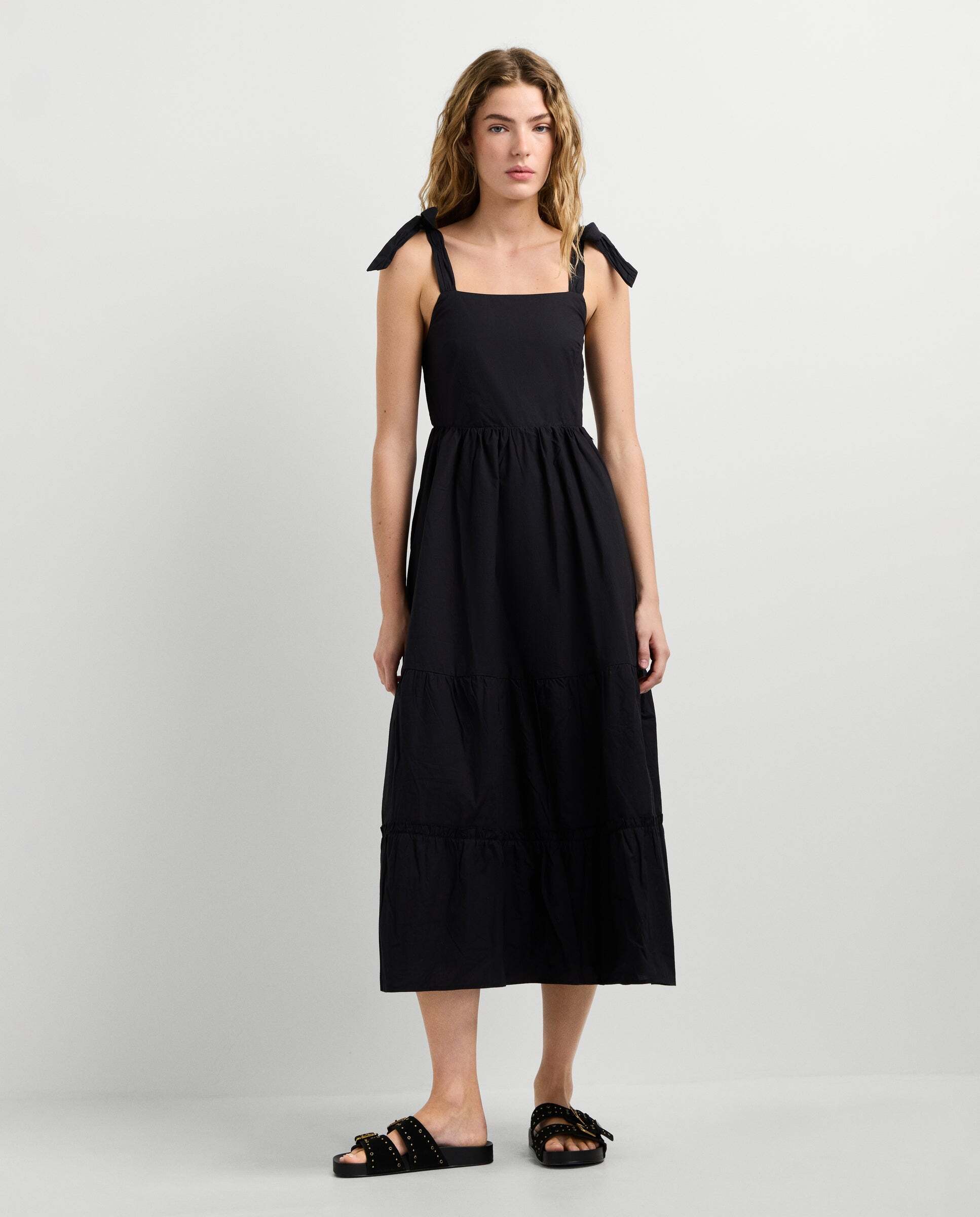 Pepe Jeans - Vestido midi de mujer popelín tirantes.