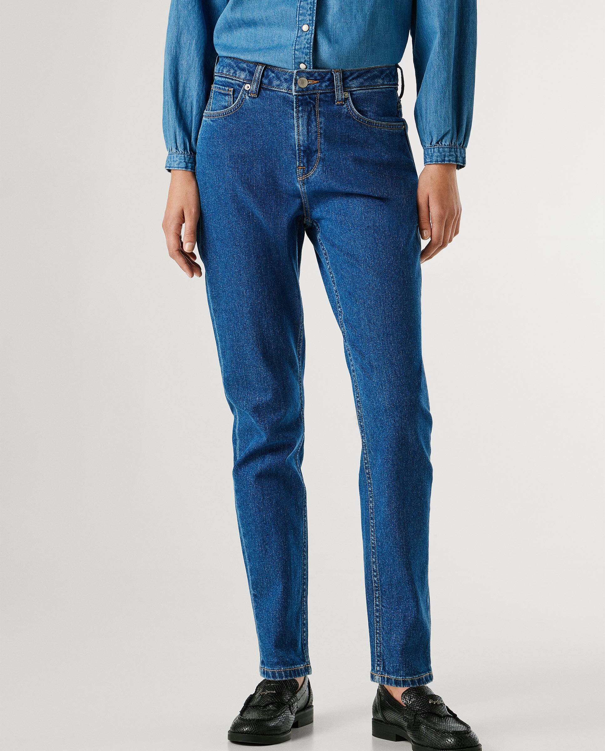 Violet - Pepe Jeans - jeans fit taper y tiro alto - Azul Azul-2