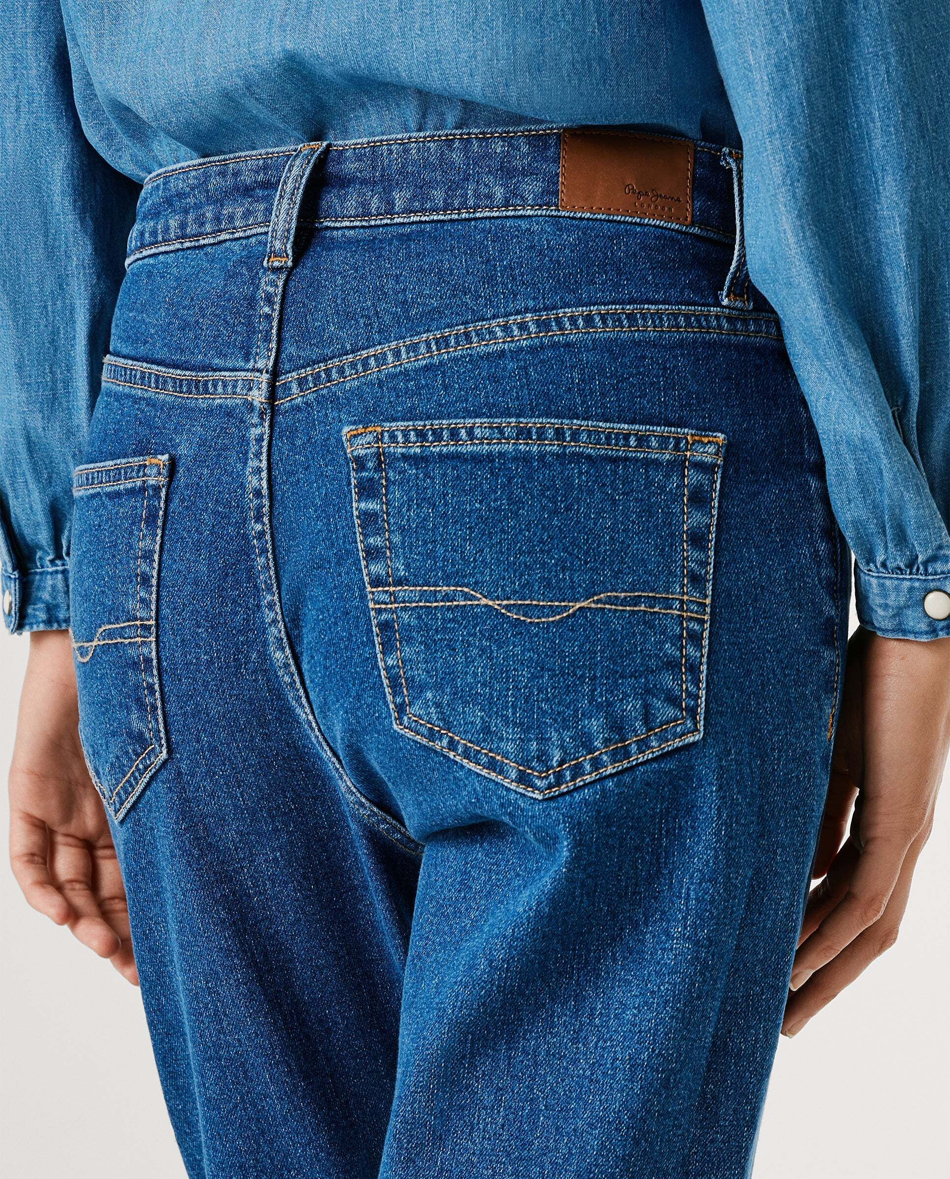 Violet - Pepe Jeans - jeans fit taper y tiro alto - Azul Azul-5