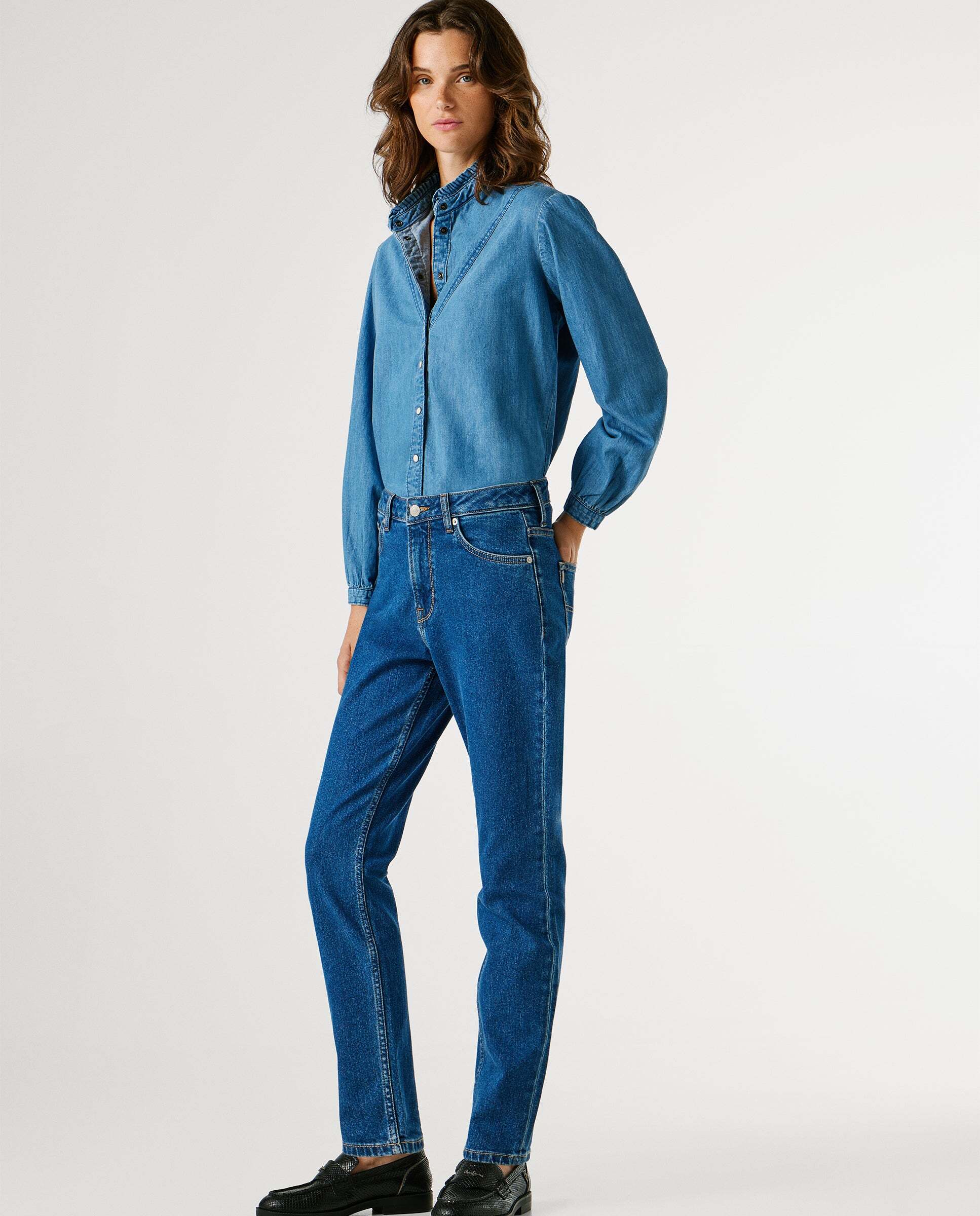 Violet - Pepe Jeans - jeans fit taper y tiro alto - Azul Azul-6
