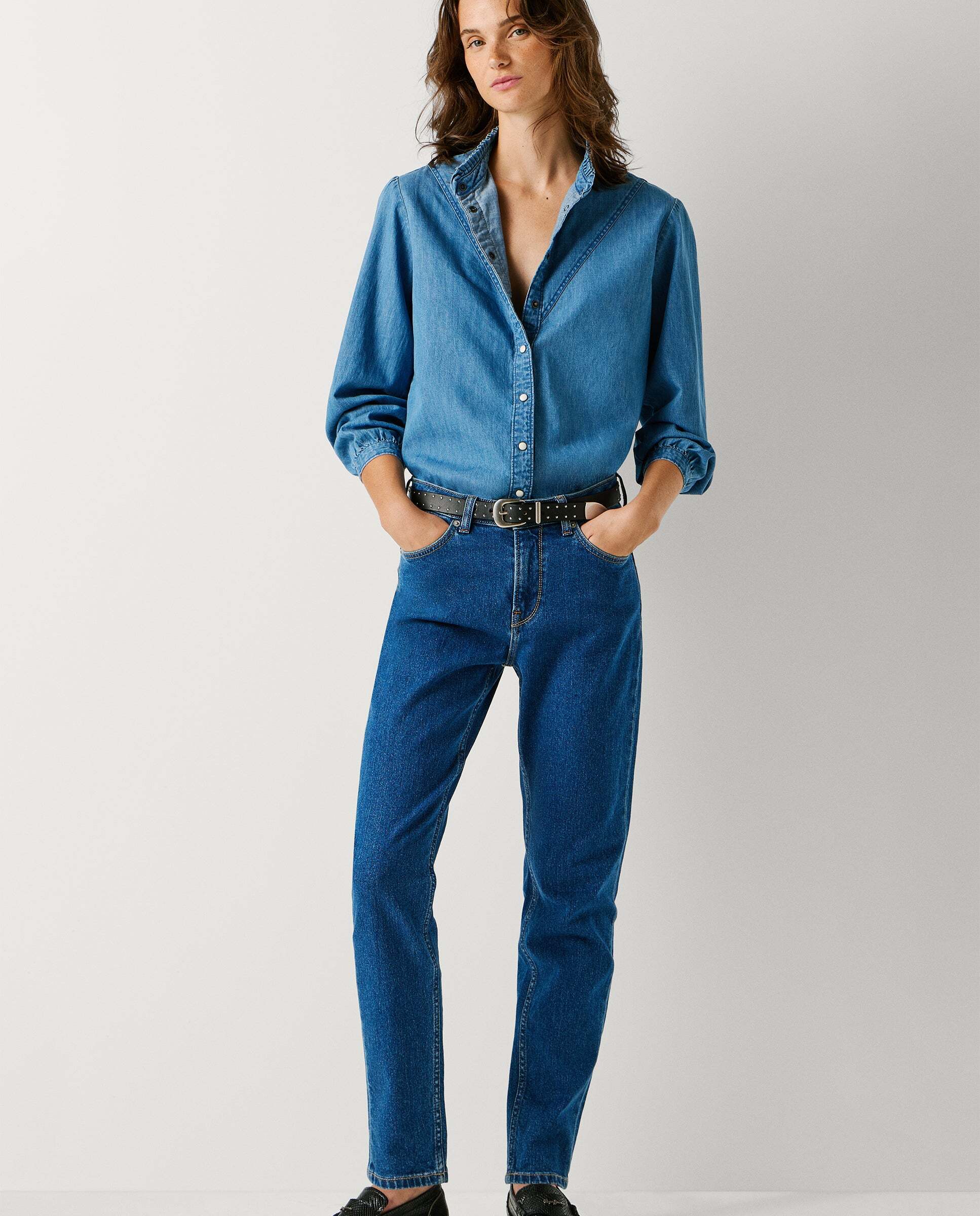 Violet - Pepe Jeans - jeans fit taper y tiro alto - Azul Azul-7