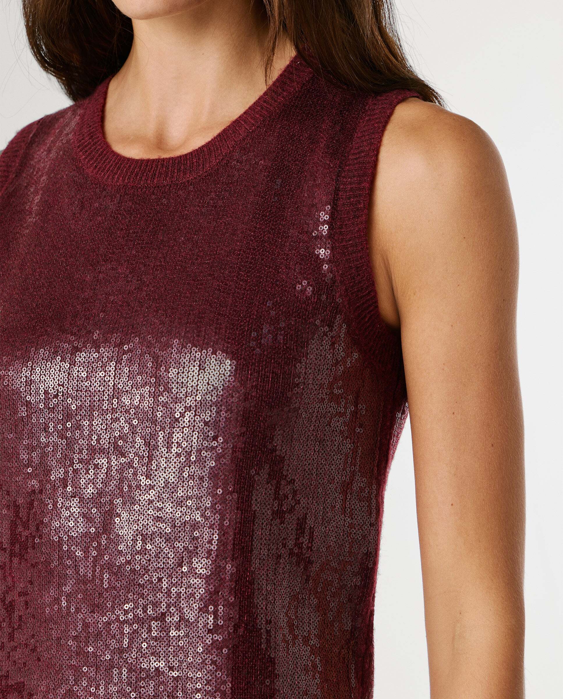 Vestido corto de mujer de lentejuelas - Pepe Jeans - Rojo Rojo-5