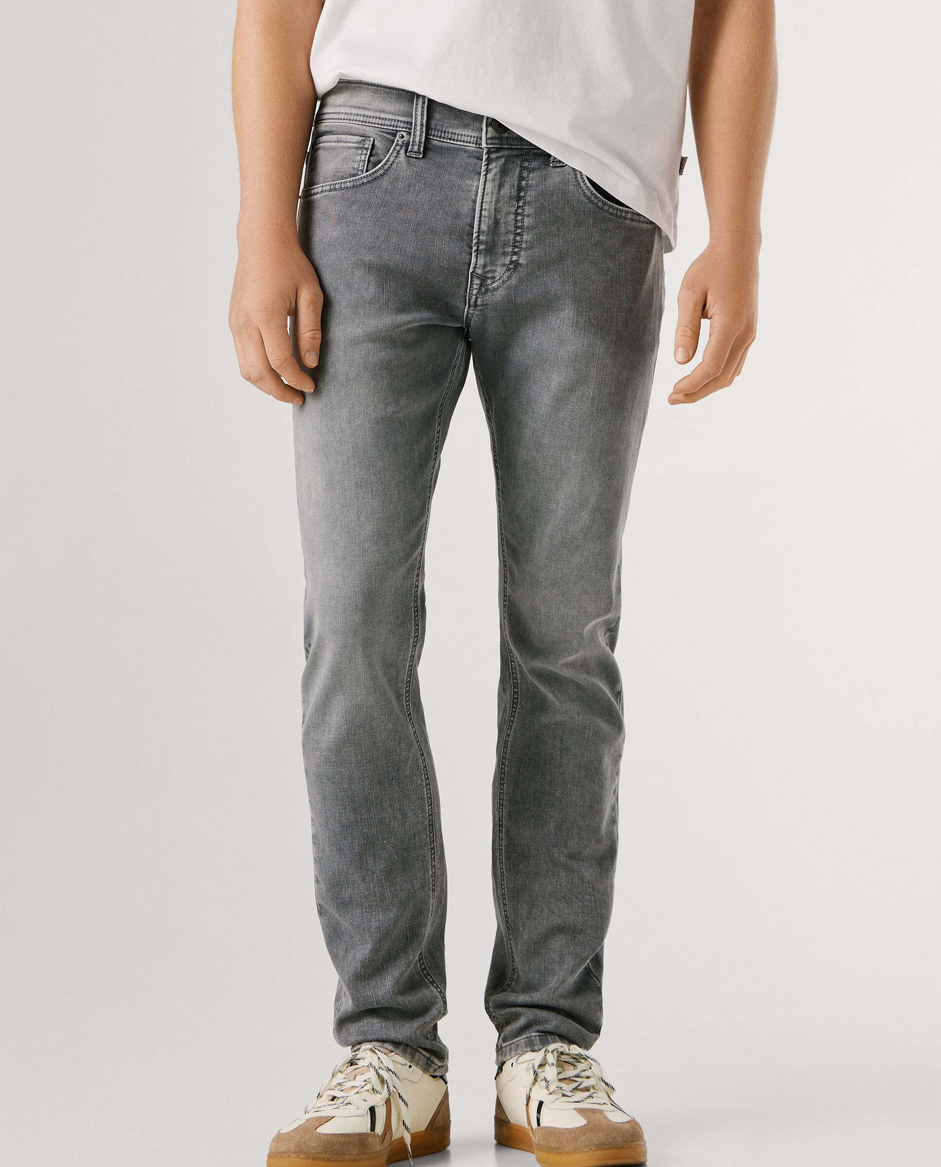 Track- jeans fit slim y tiro regular - Pepe Jeans - Gris Gris-2