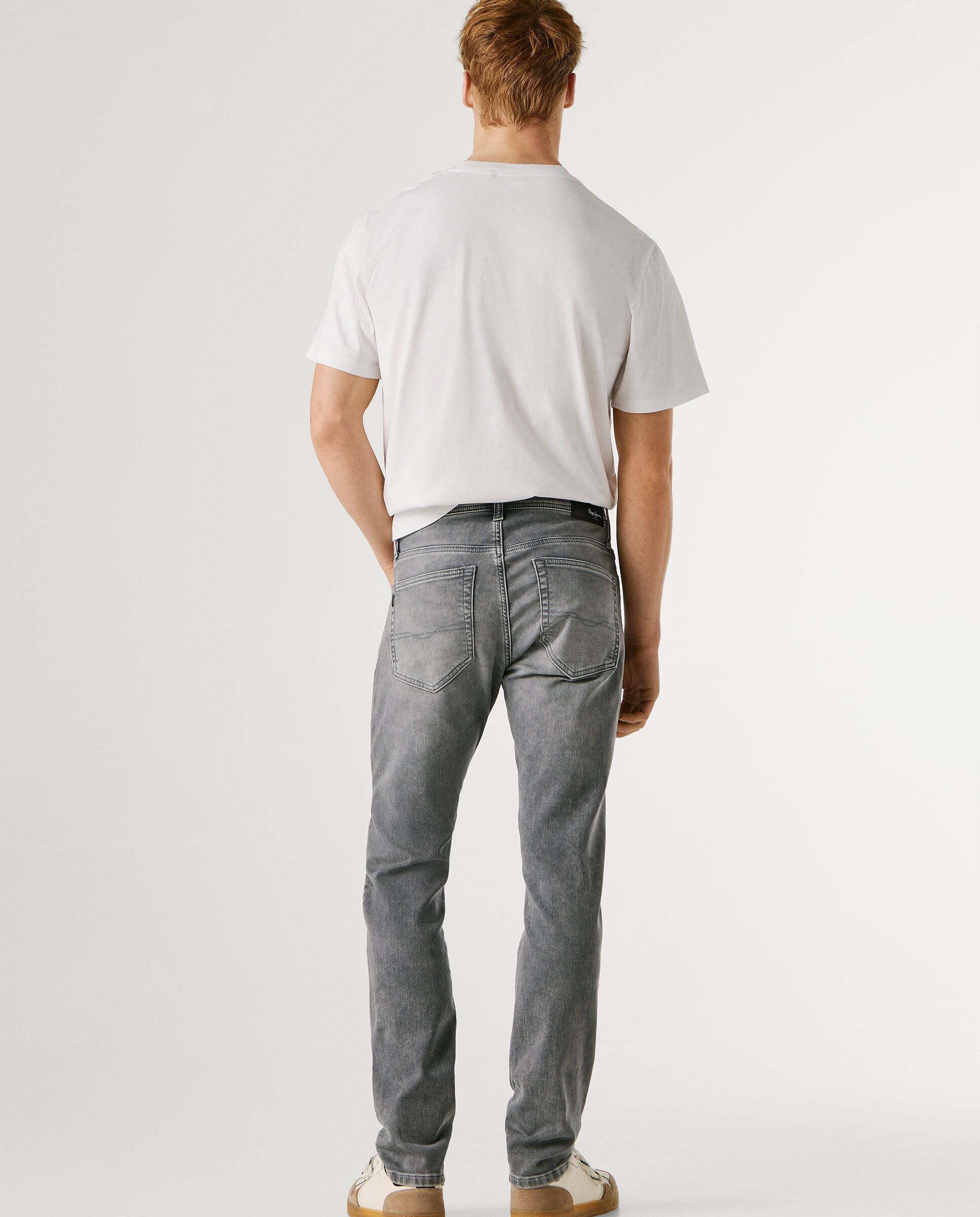 Track- jeans fit slim y tiro regular - Pepe Jeans - Gris Gris-3