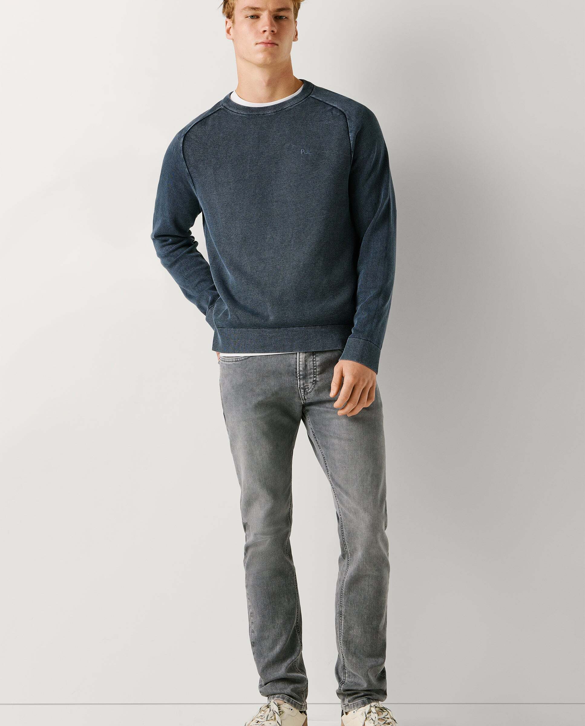 Track- jeans fit slim y tiro regular - Pepe Jeans - Gris Gris-7