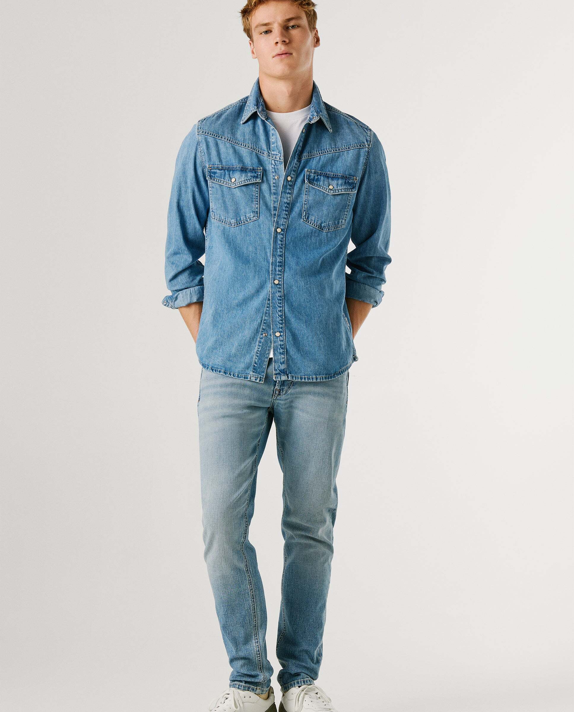 Spike - Pepe Jeans - jeans fit taper y tiro regular - Azul Azul-8
