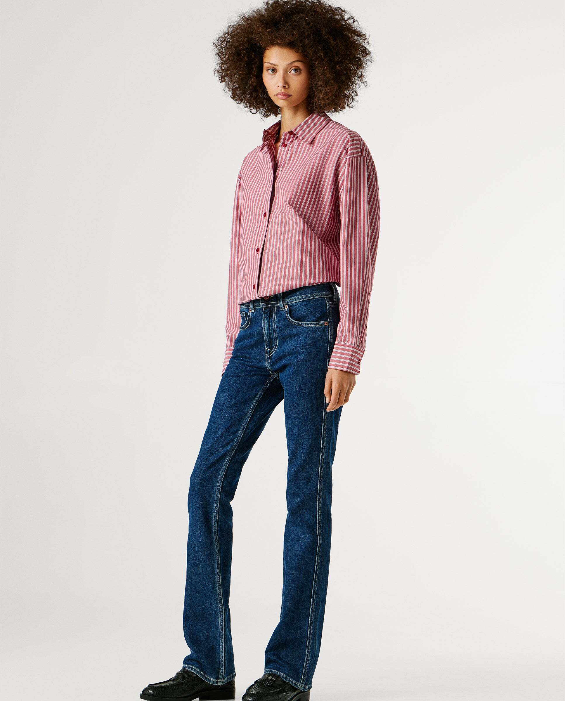 Vaquero de mujer fit bootcut y tiro medio - Pepe Jeans - Azul Azul-6