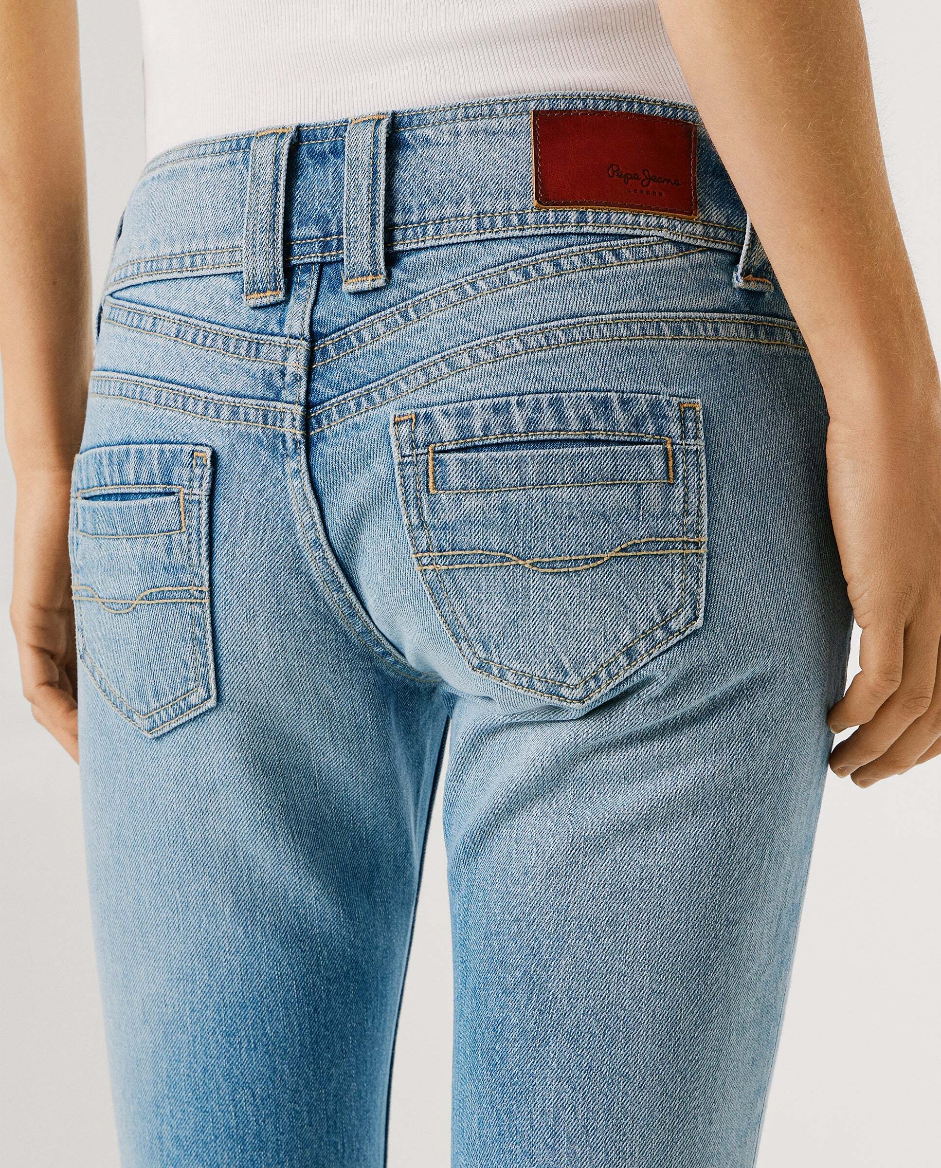 Iconic gen - Pepe Jeans - jeans fit slim y tiro medio - Gris Gris-5