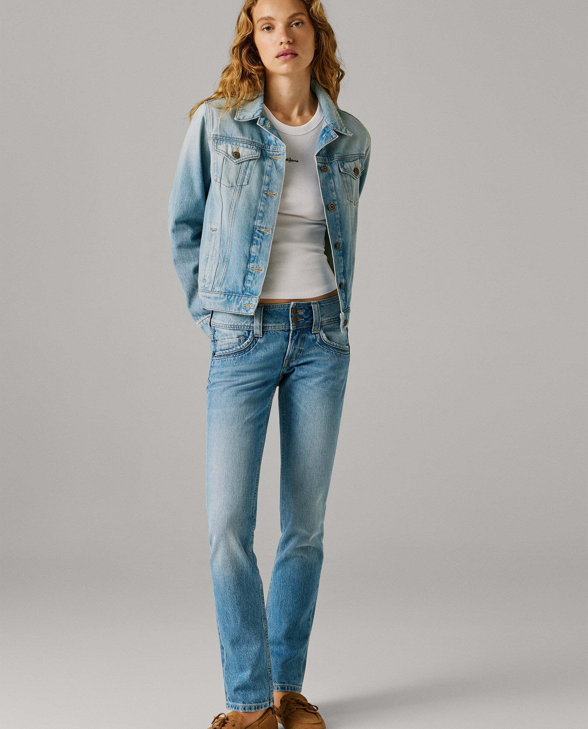 Iconic gen - Pepe Jeans - jeans fit slim y tiro medio - Gris Gris-7