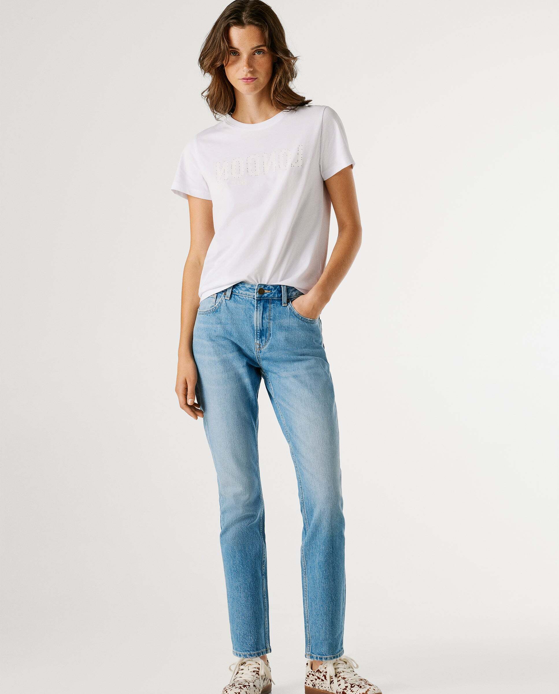 Pepe Jeans - Vaquero recto de mujer tiro alto.