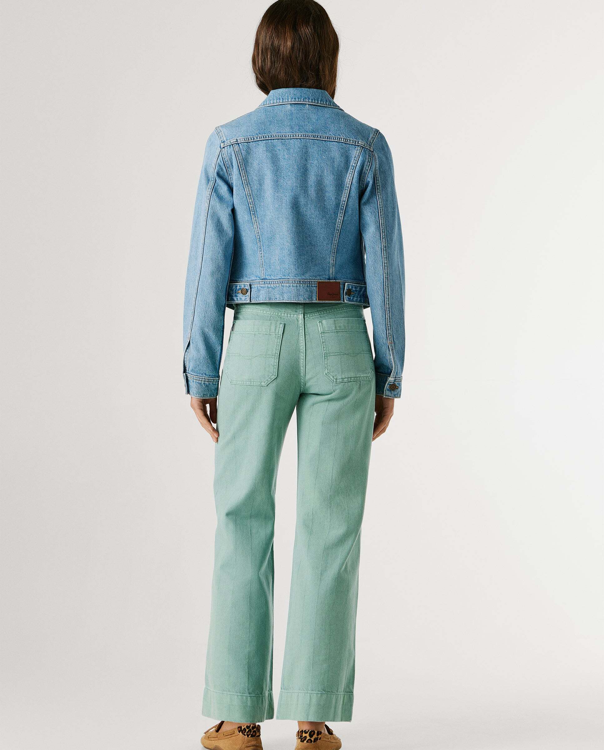 Cazadora vaquera de mujer fit slim - Pepe Jeans - Gris Gris-3