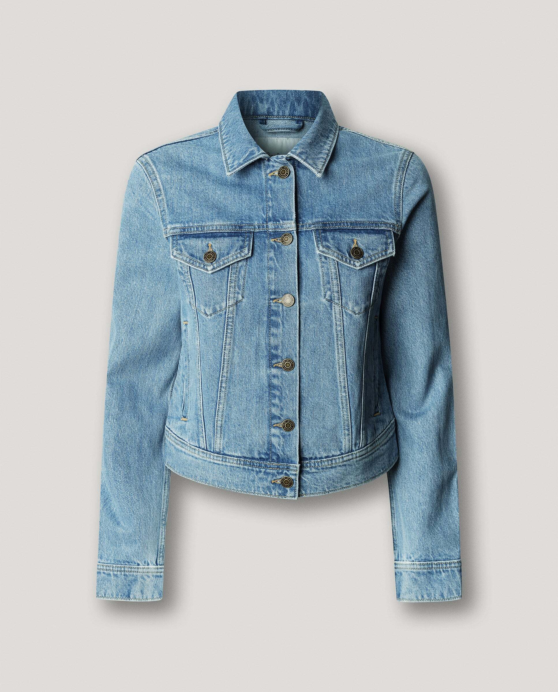 Cazadora vaquera de mujer fit slim - Pepe Jeans - Gris Gris-9