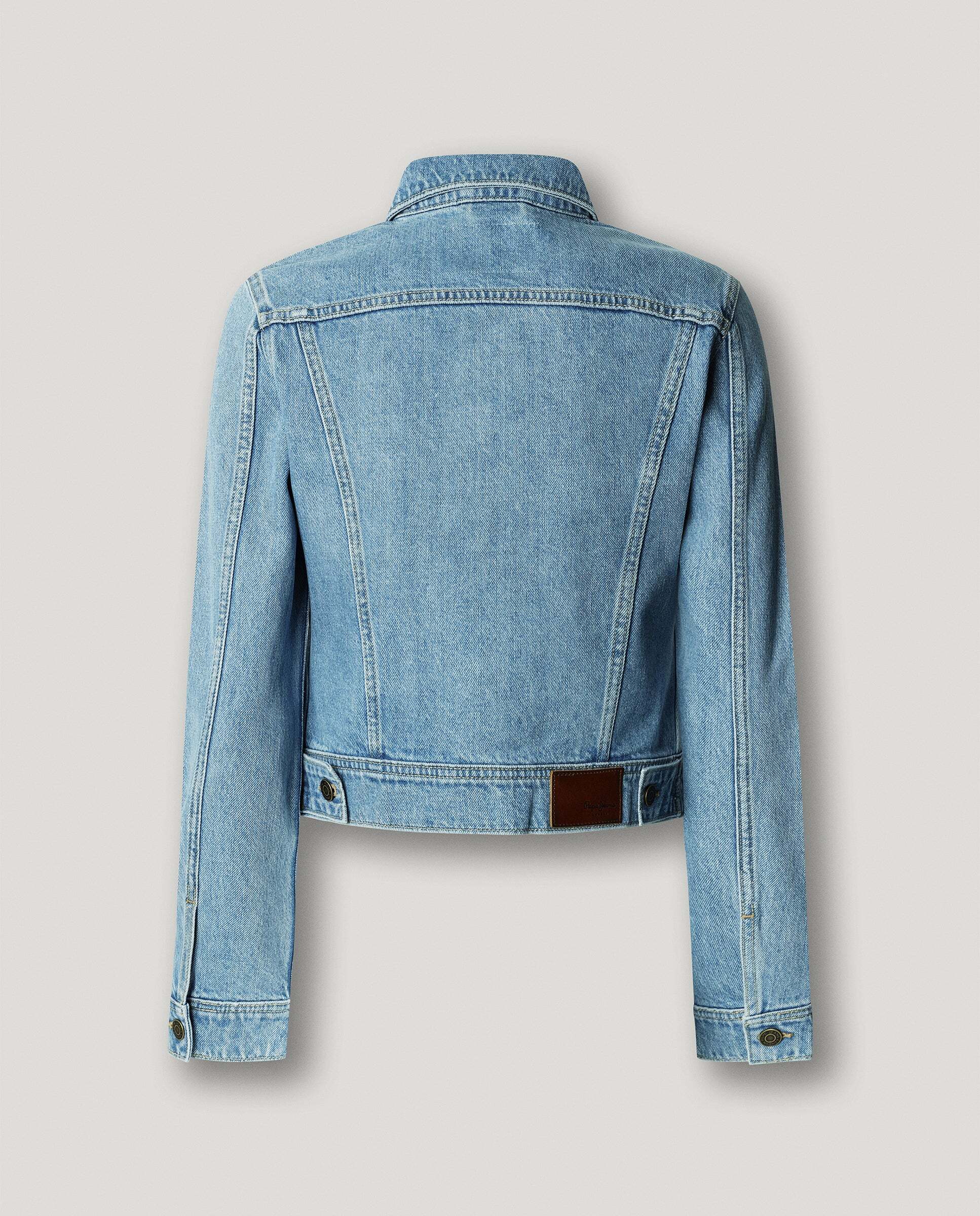 Cazadora vaquera de mujer fit slim - Pepe Jeans - Gris Gris-8