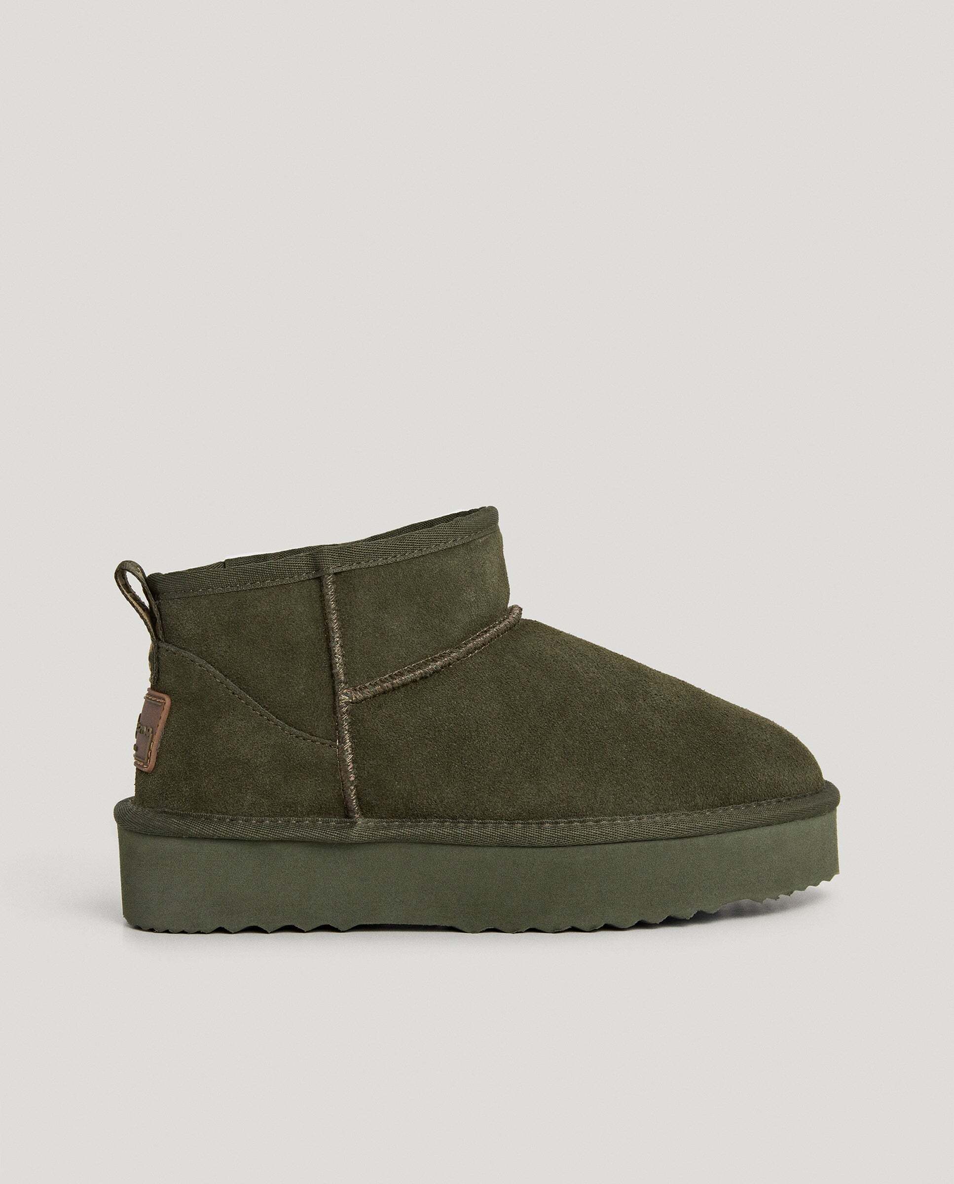 Botines de pelo de mujer de ante - Pepe Jeans - Verde Verde-1