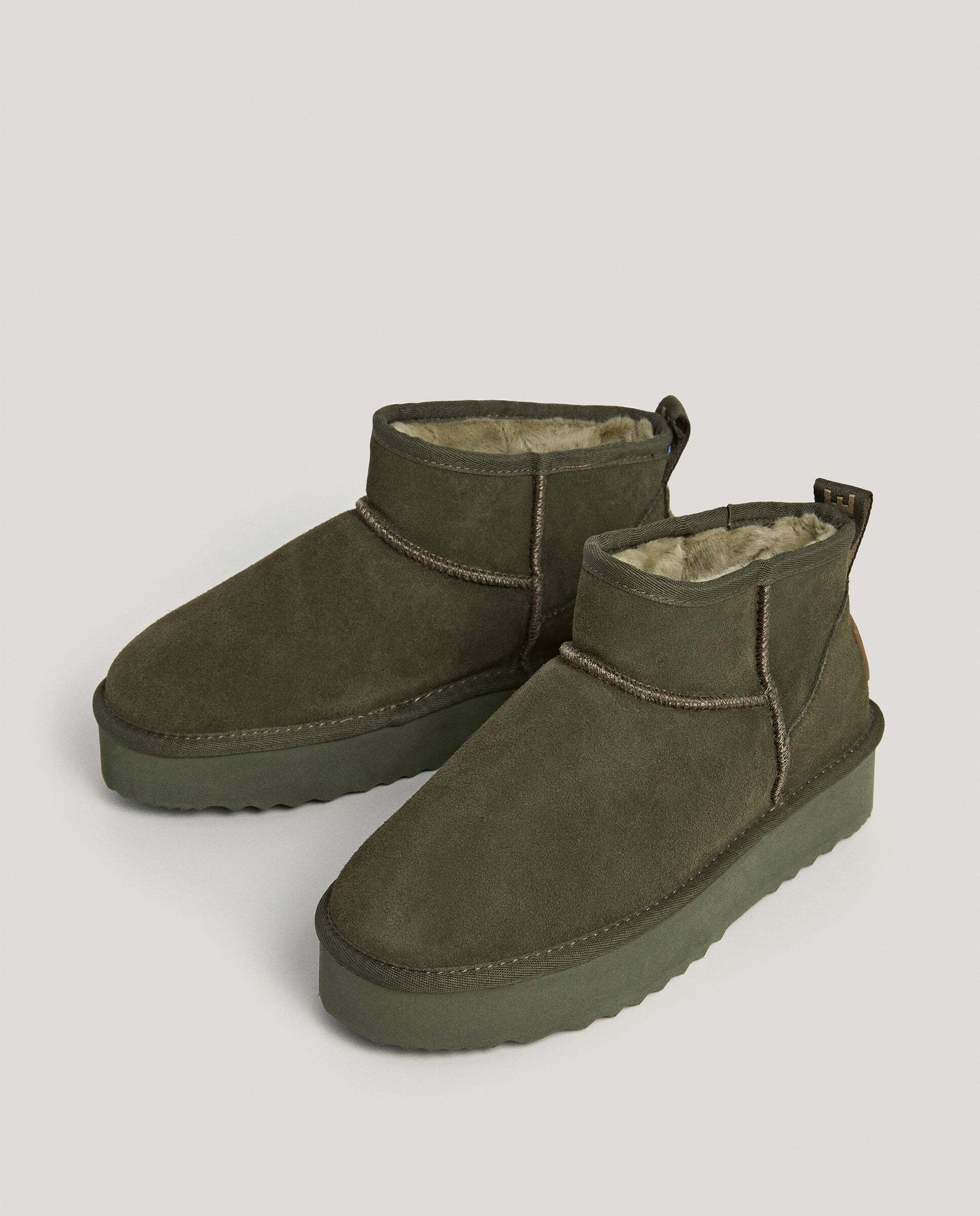 Botines de pelo de mujer de ante - Pepe Jeans - Verde Verde-2